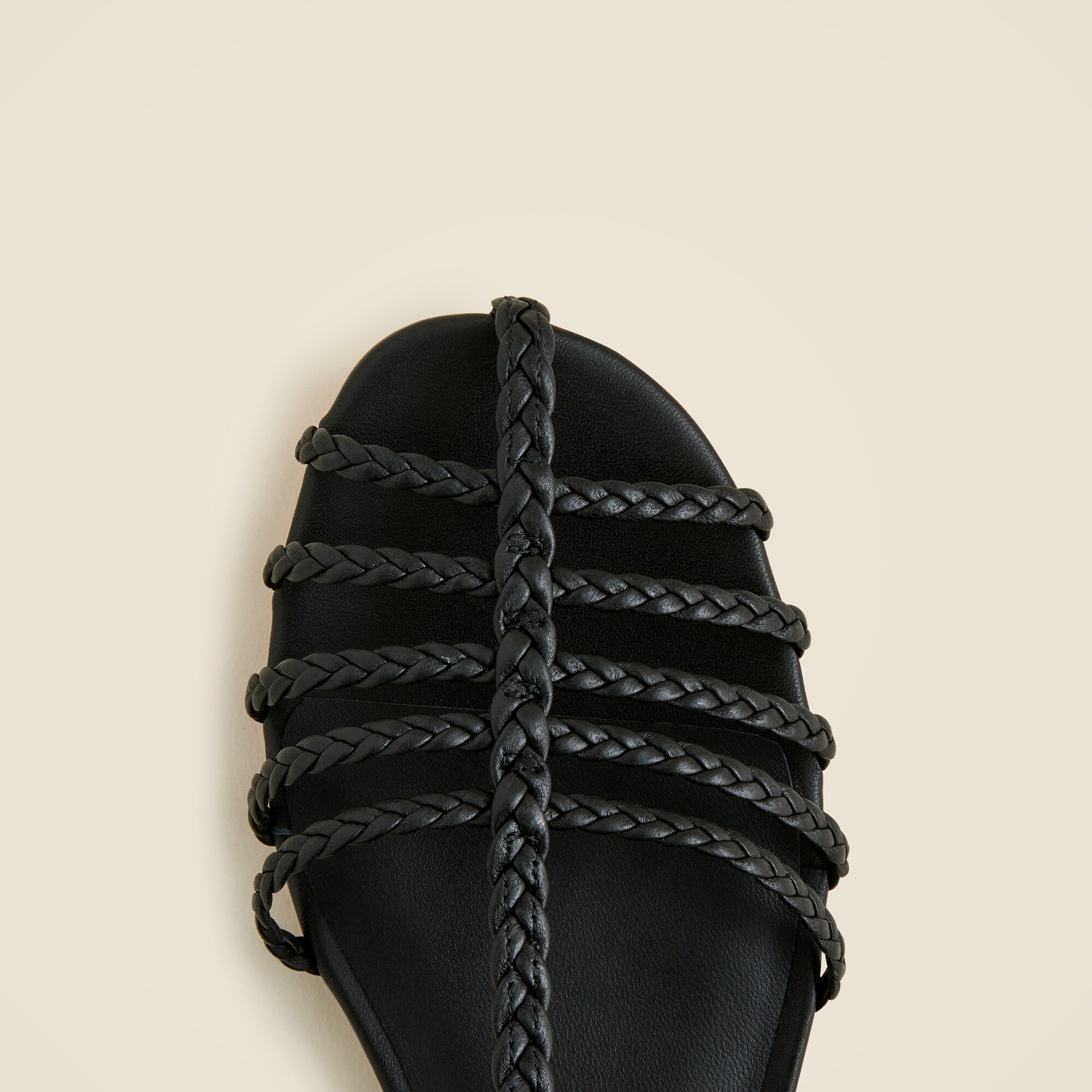 Braided cage-toe sandals in leather