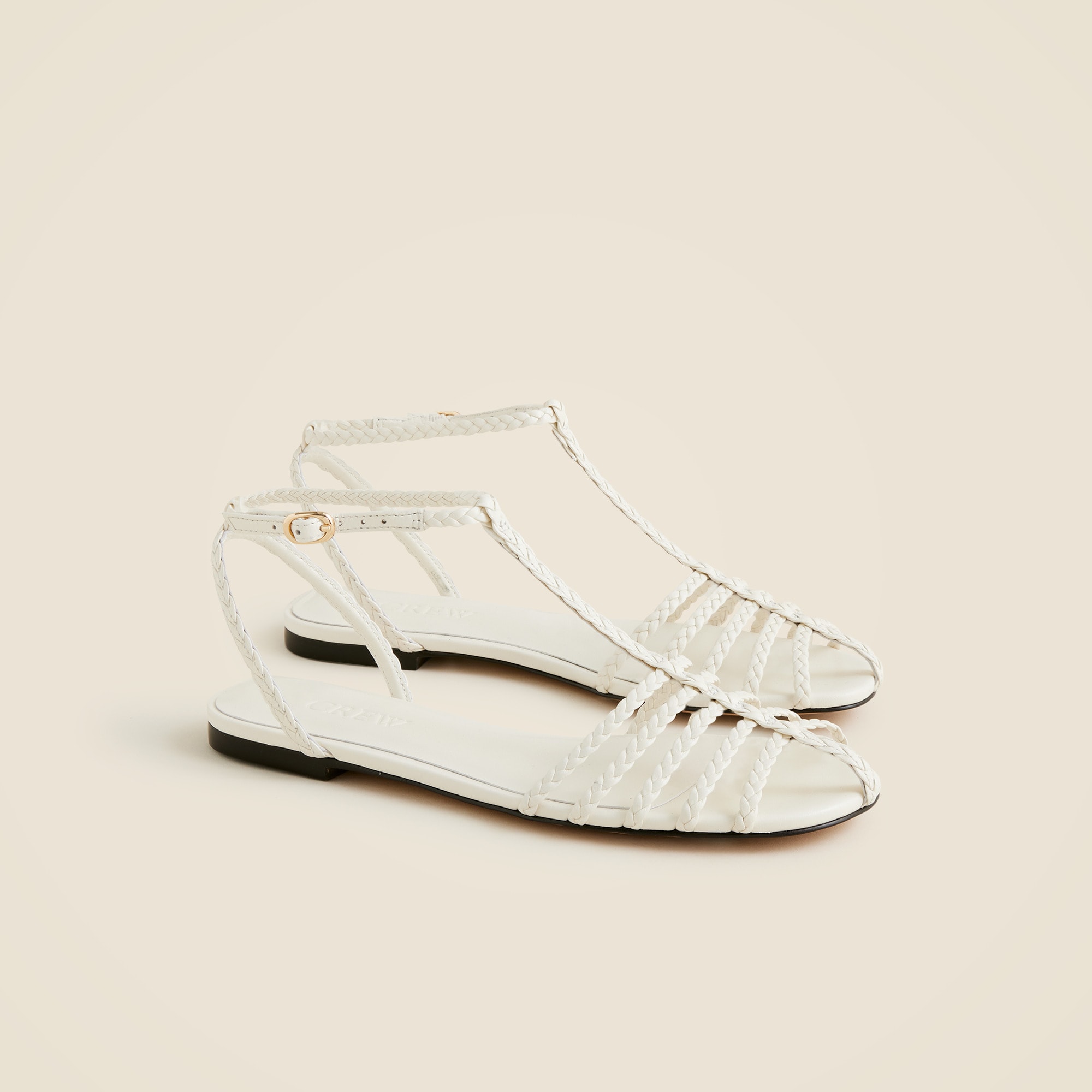 womens Braided cage-toe sandals in leather