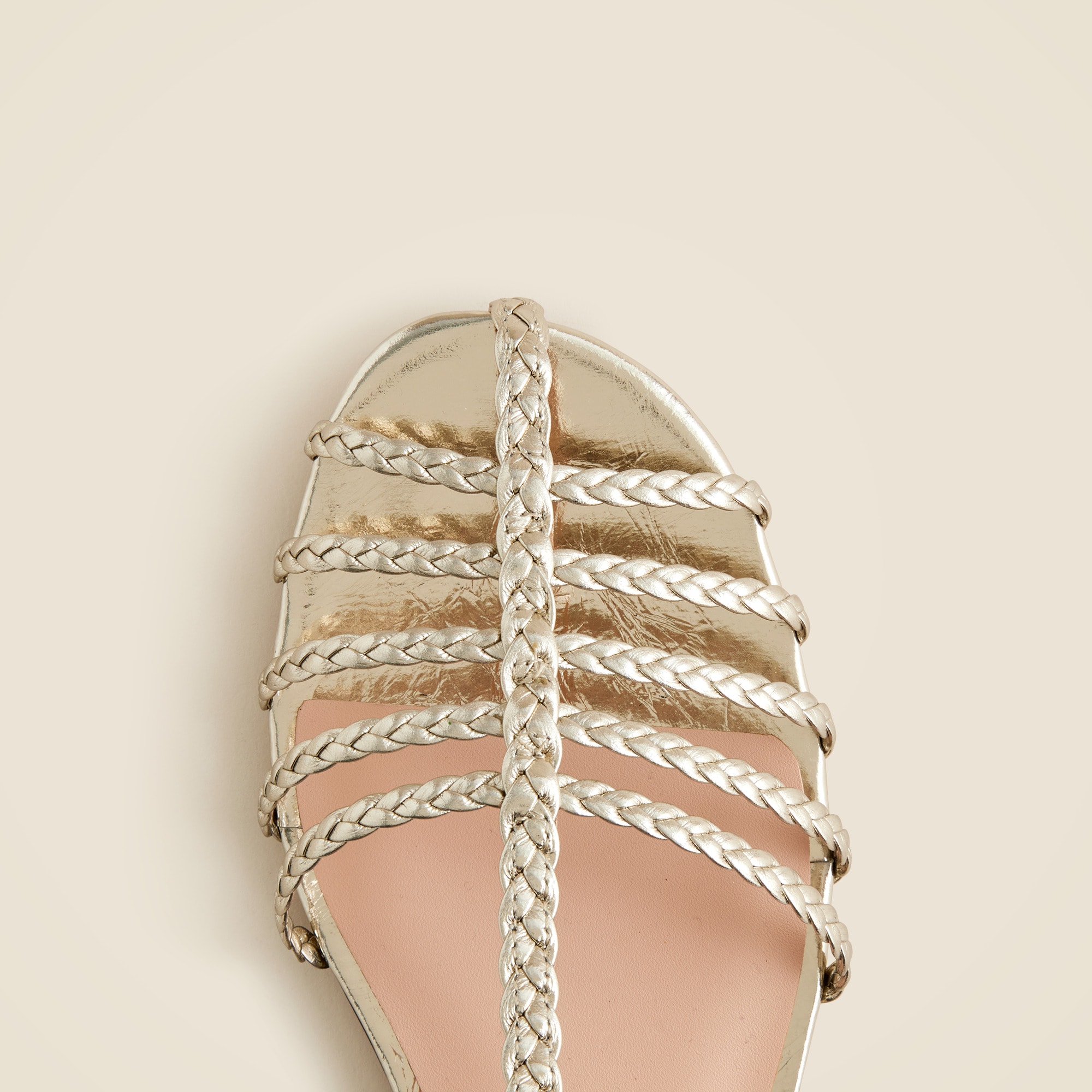 Braided Cage-toe Sandals In Metallic Leather For Women | J.Crew