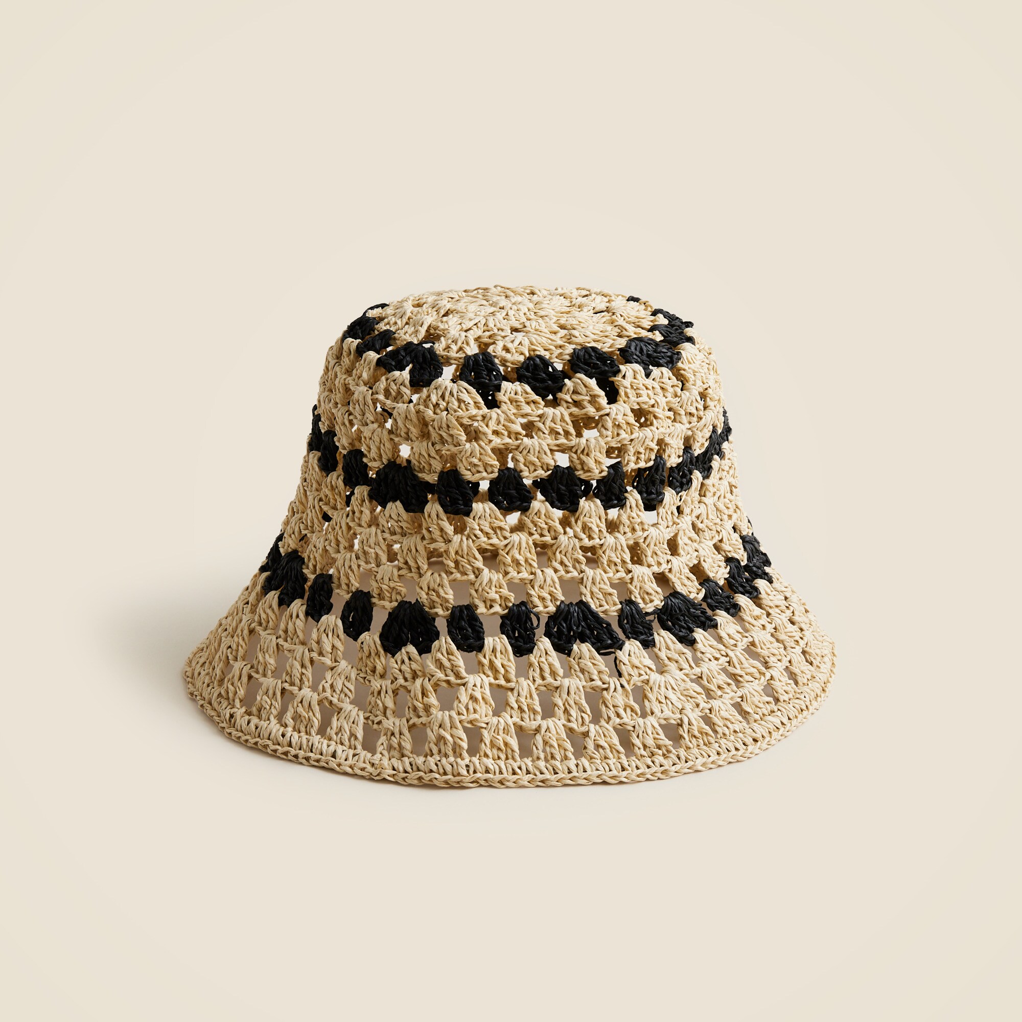 womens Packable woven hat in stripe