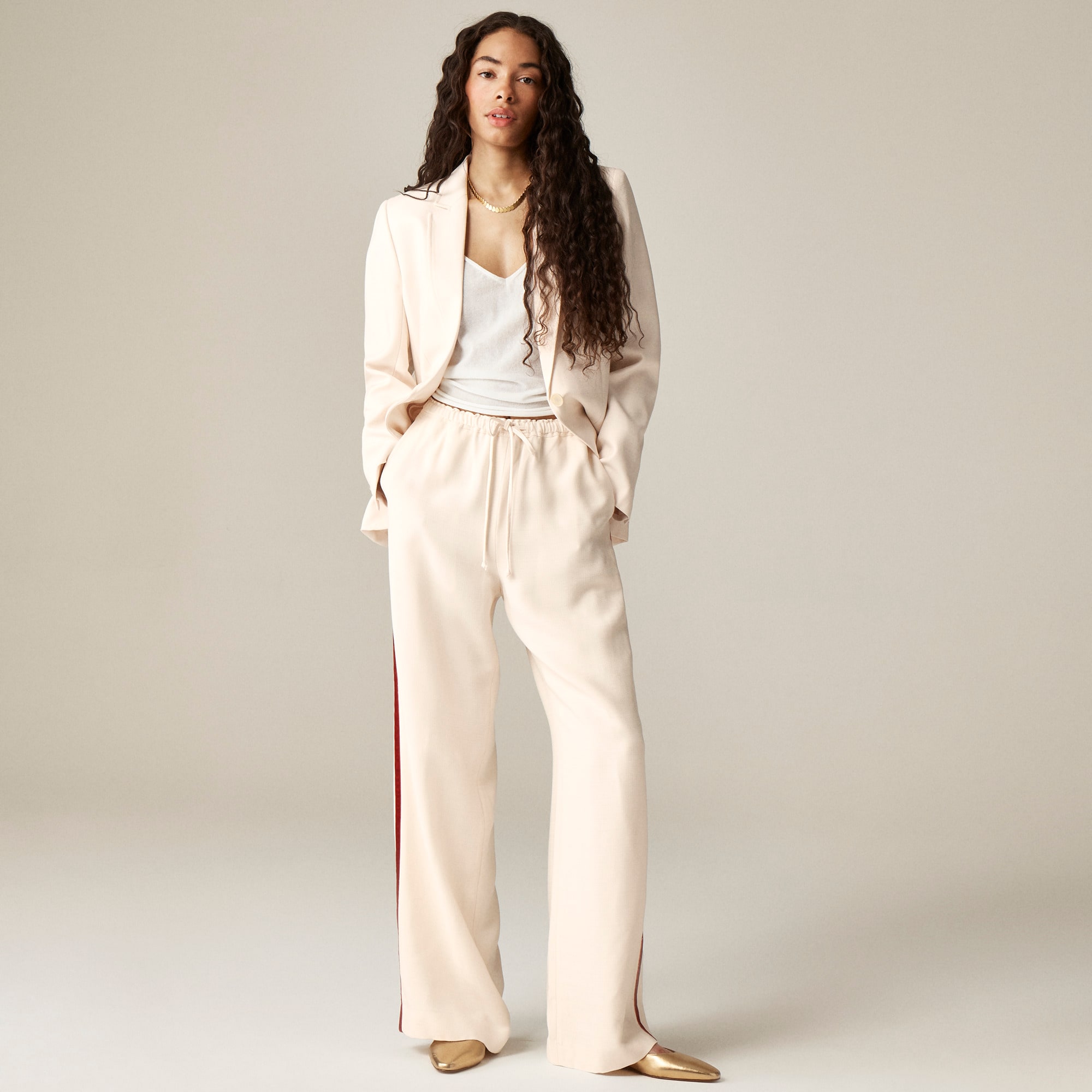 Stratus side-stripe pant in luster canvas
