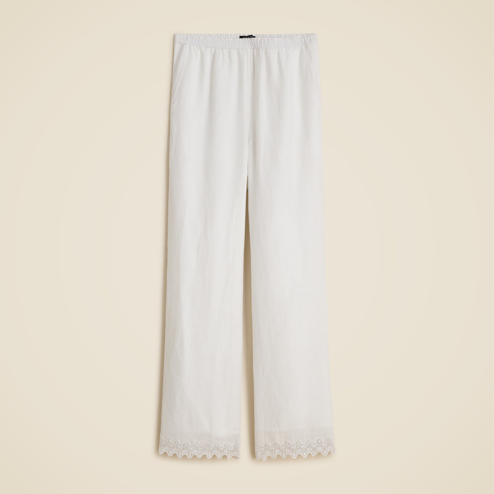 womens Stratus lace-trim pant in linen