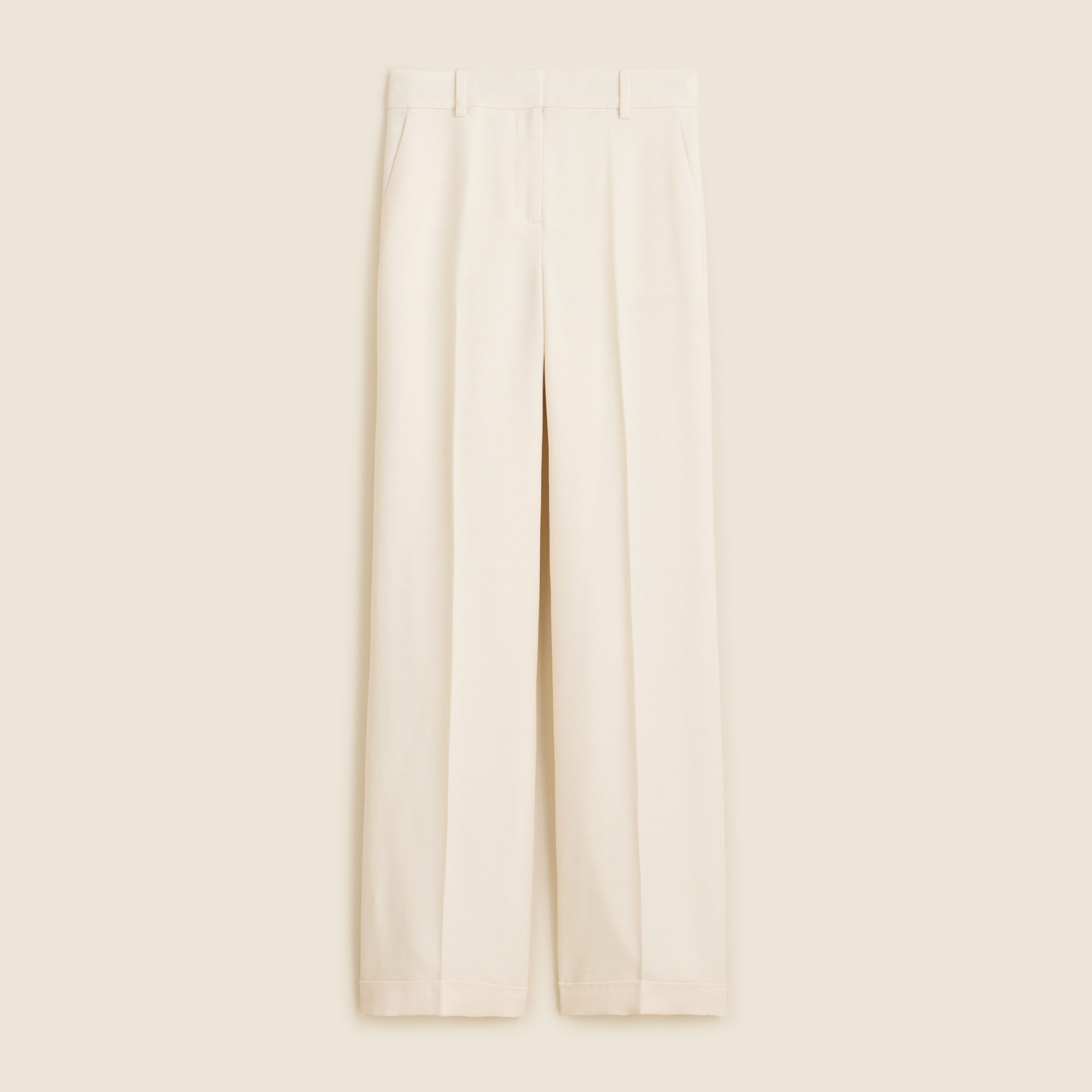 Cuffed wide-leg trouser in luster canvas