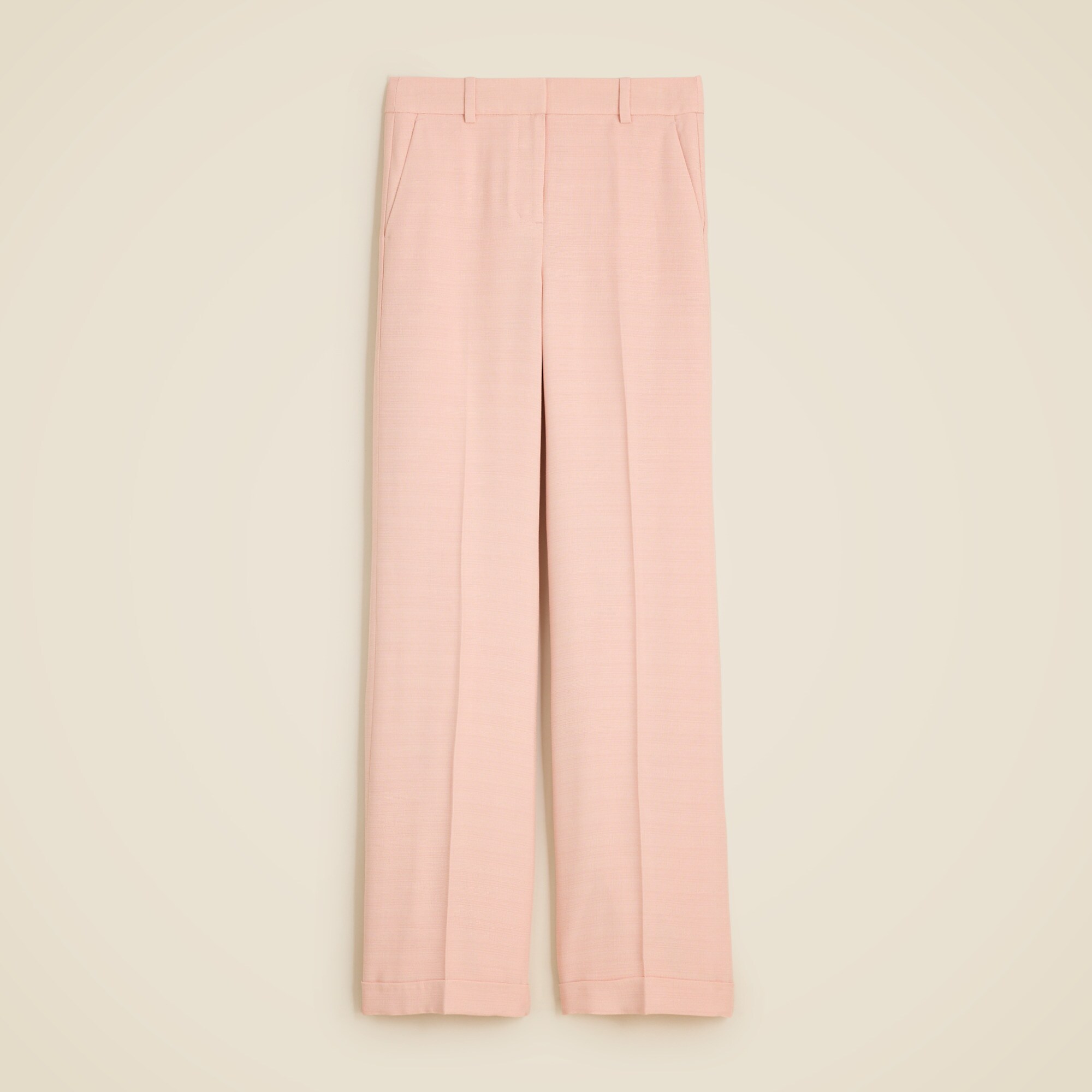 Cuffed wide-leg trouser in luster canvas