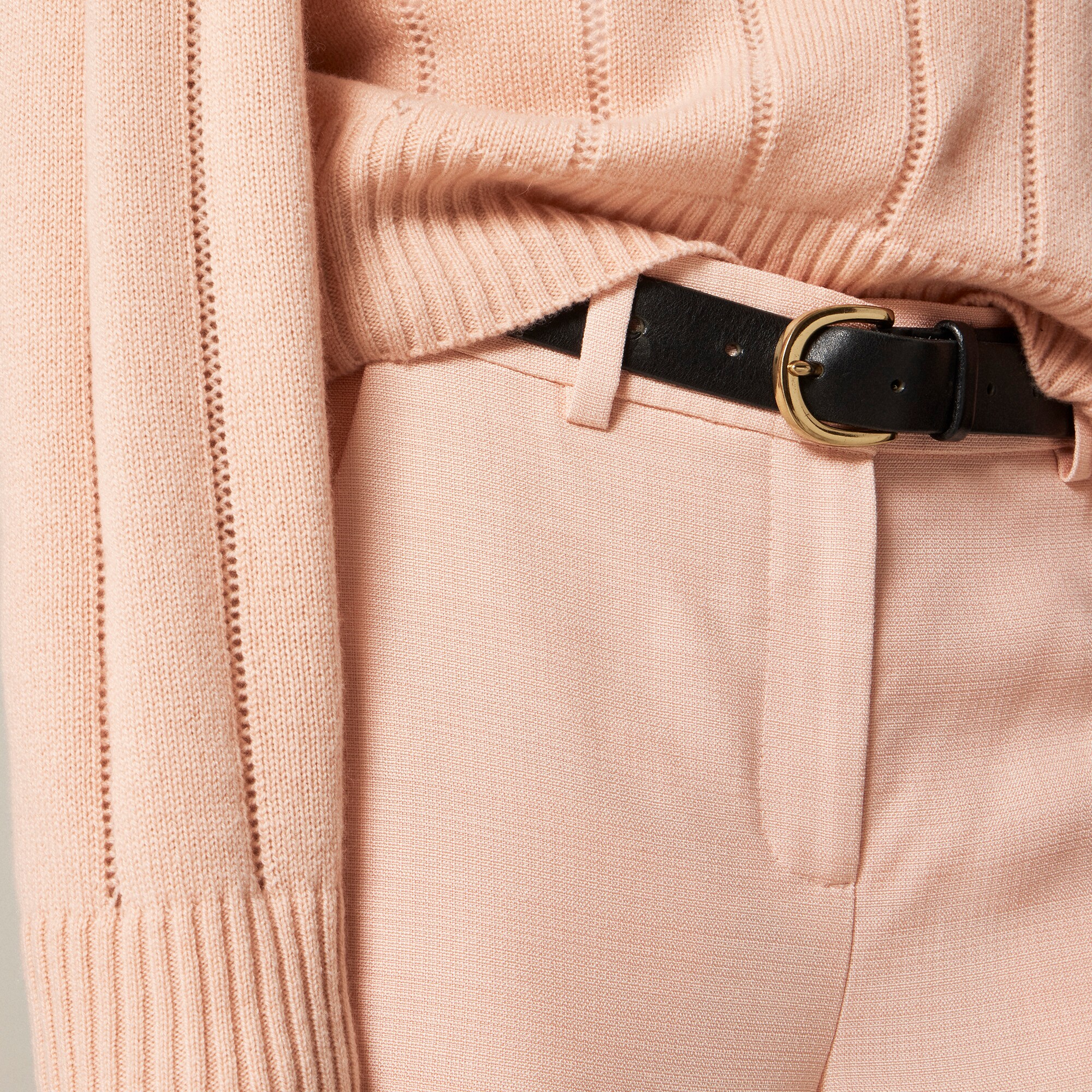 Tall cuffed wide-leg trouser in luster canvas