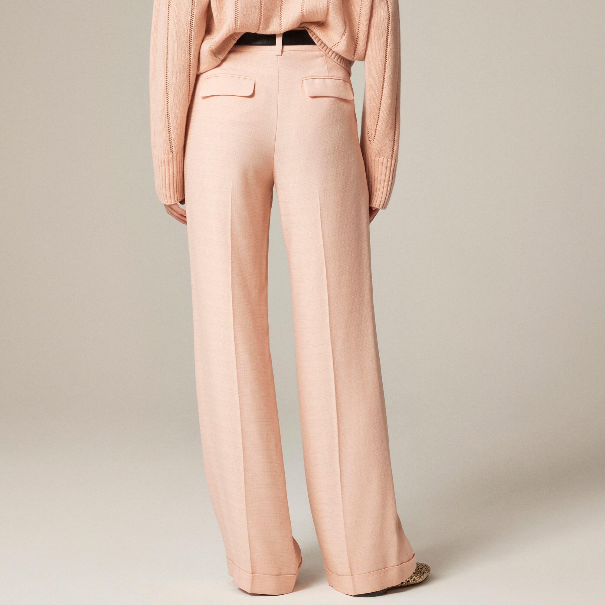 Cuffed Wide-leg Trouser In Luster Canvas For Women | J.Crew display picture 1