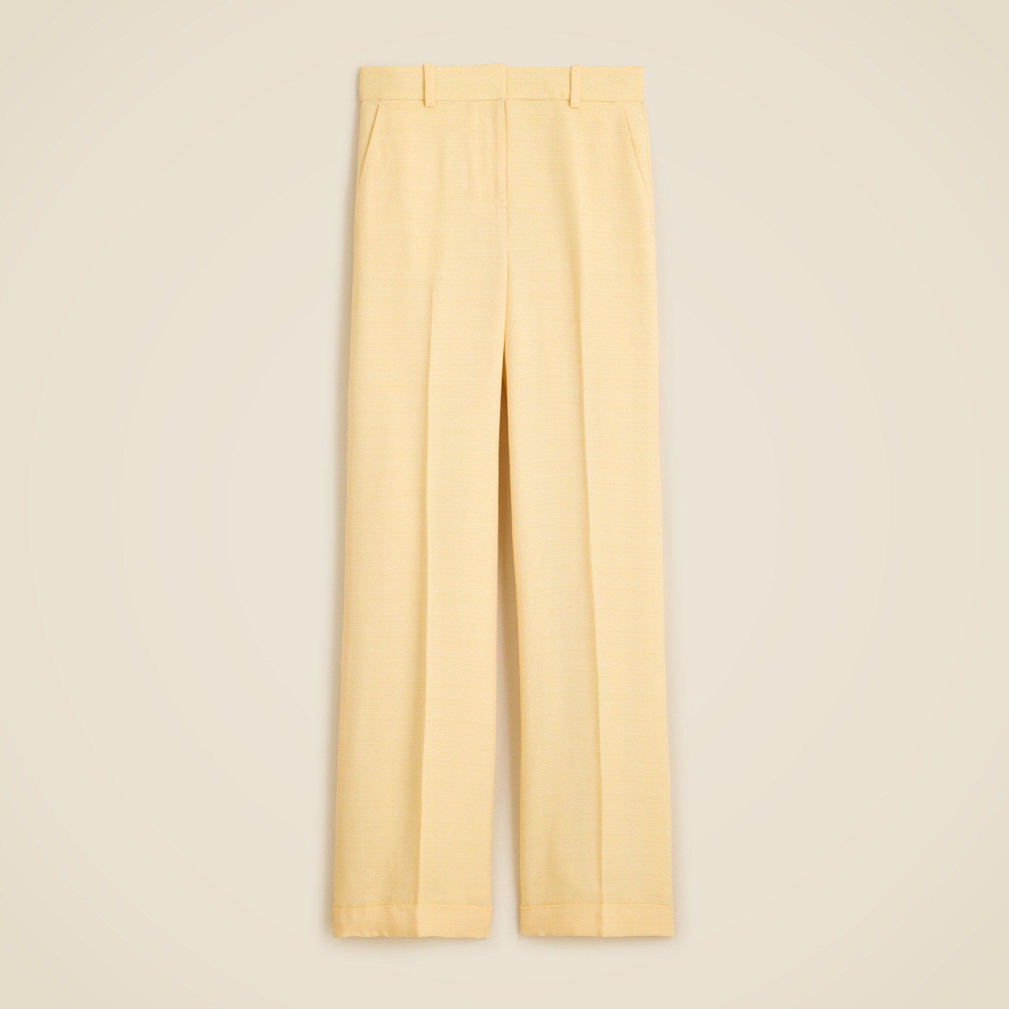 Cuffed wide-leg trouser in luster canvas