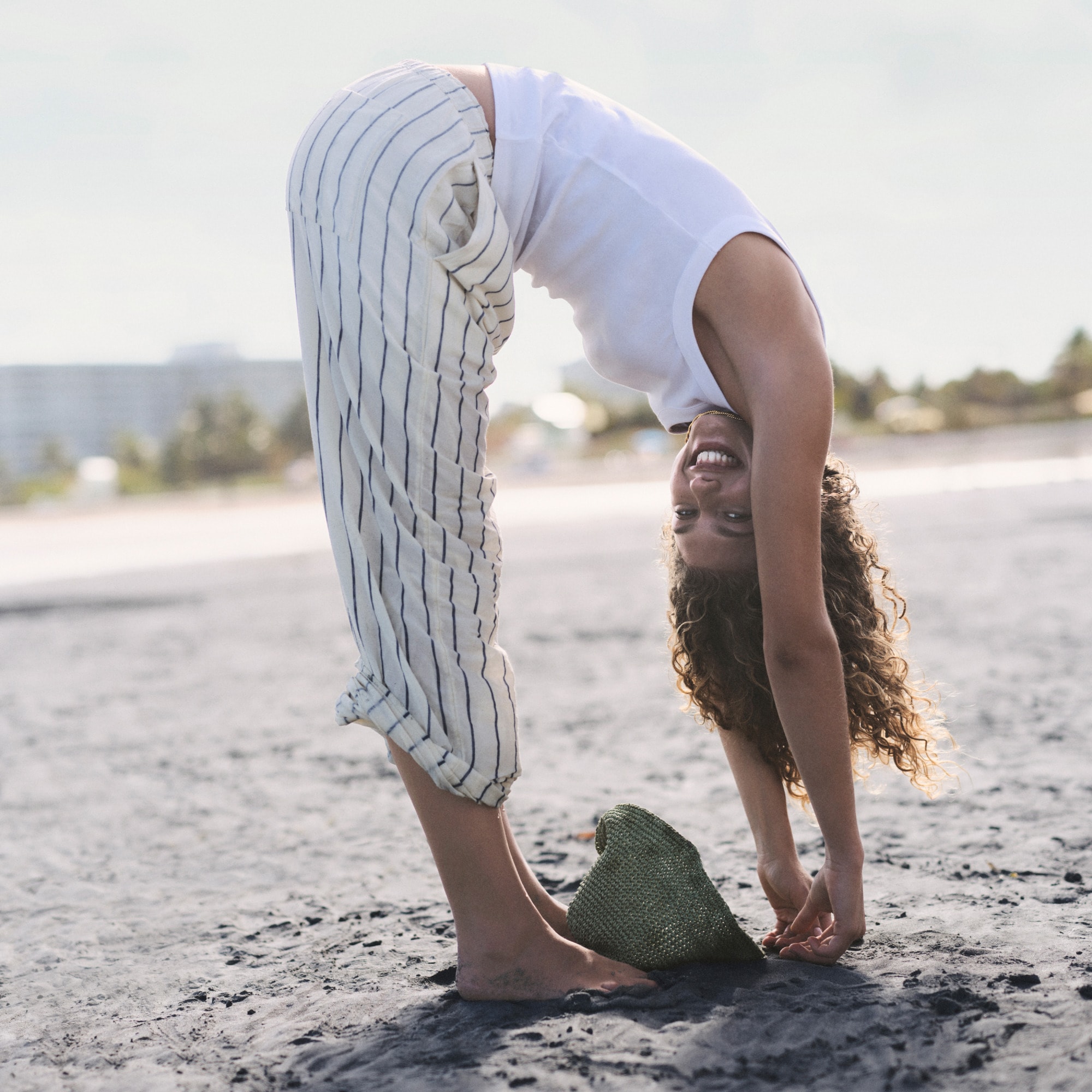 womens New Soleil pant in striped linen
