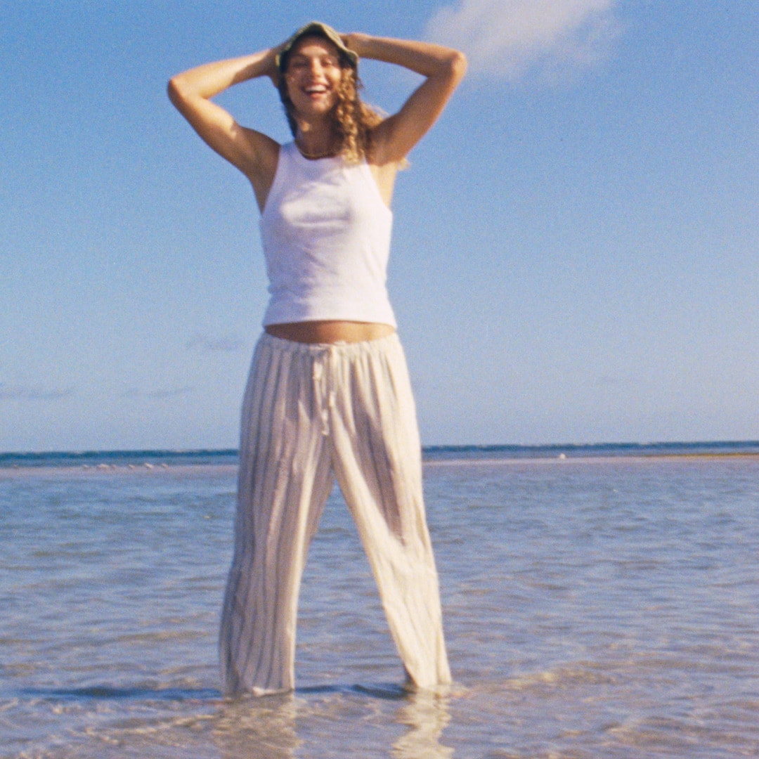 womens New Soleil pant in striped linen