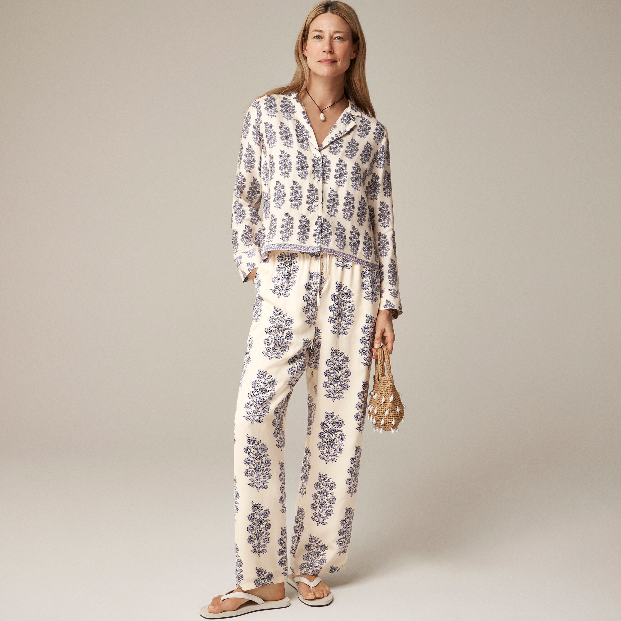 womens Petite new Soleil pant in blooming lilac block print