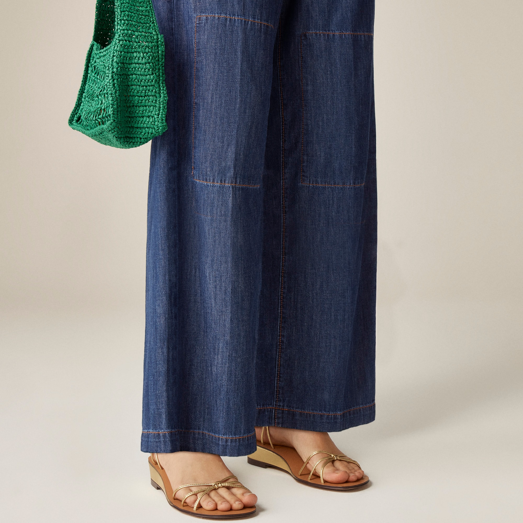 womens Relaxed utility pant in chambray