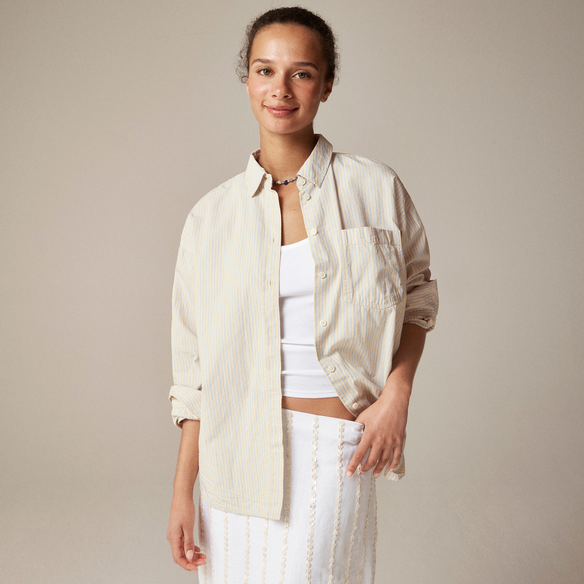 Étienne oversized shirt in striped cotton poplin