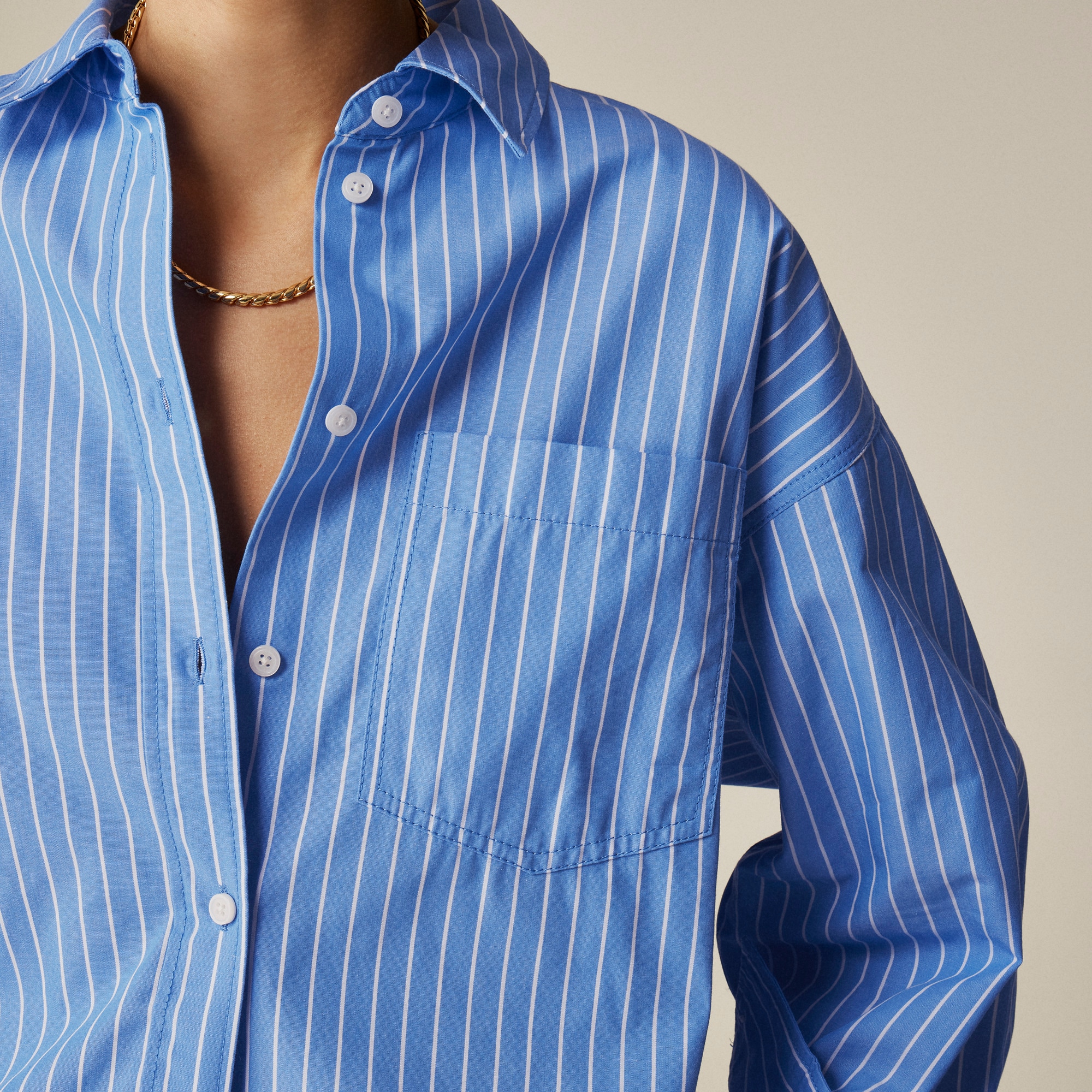 Étienne oversized shirt in striped cotton poplin