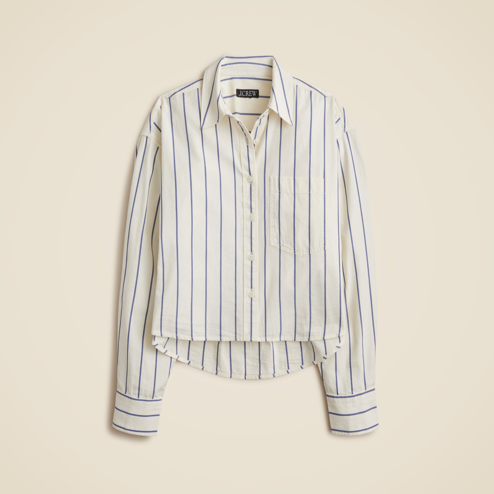 Étienne cropped button-up shirt in stripe