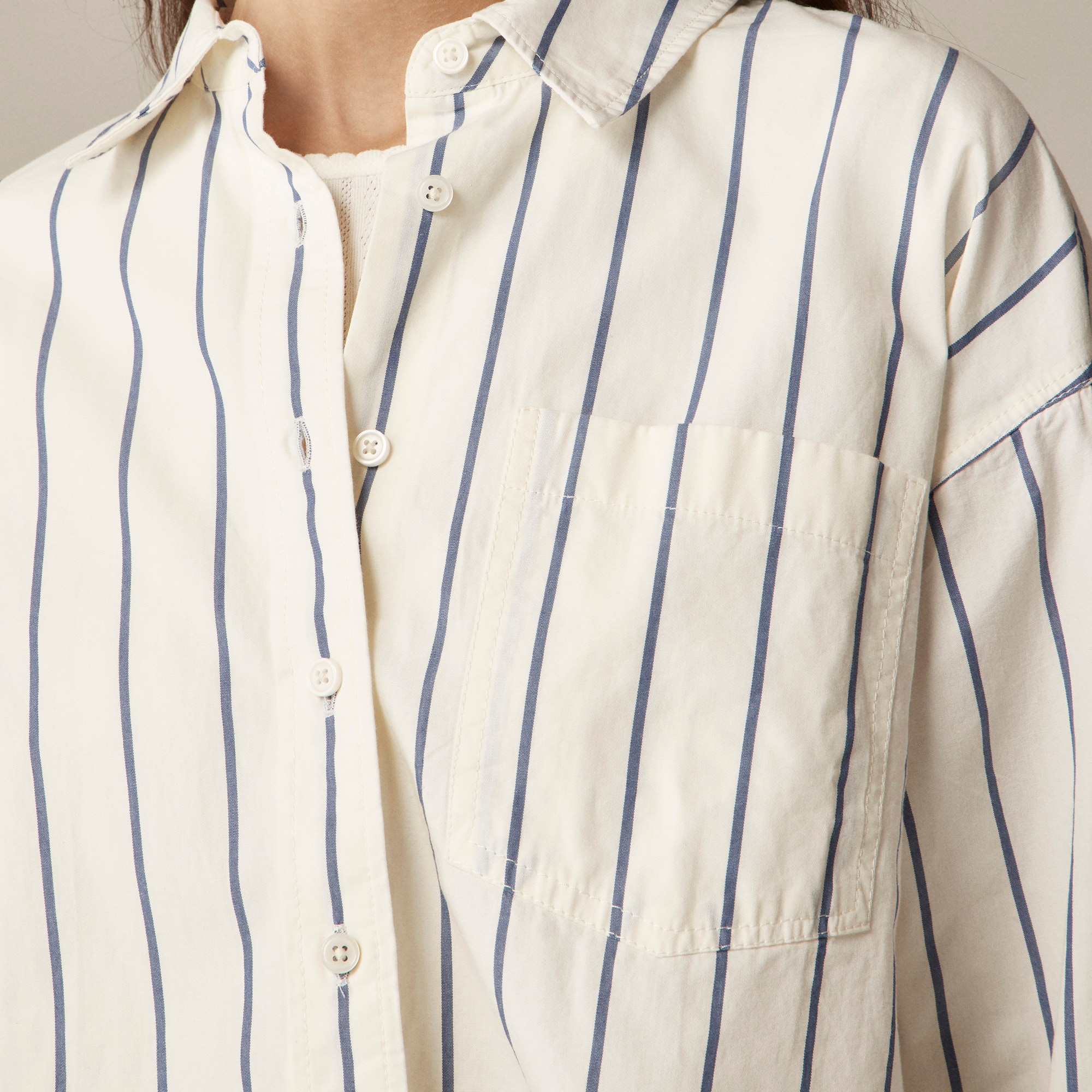 Étienne Cropped Button-up Shirt In Stripe For Women | J.Crew