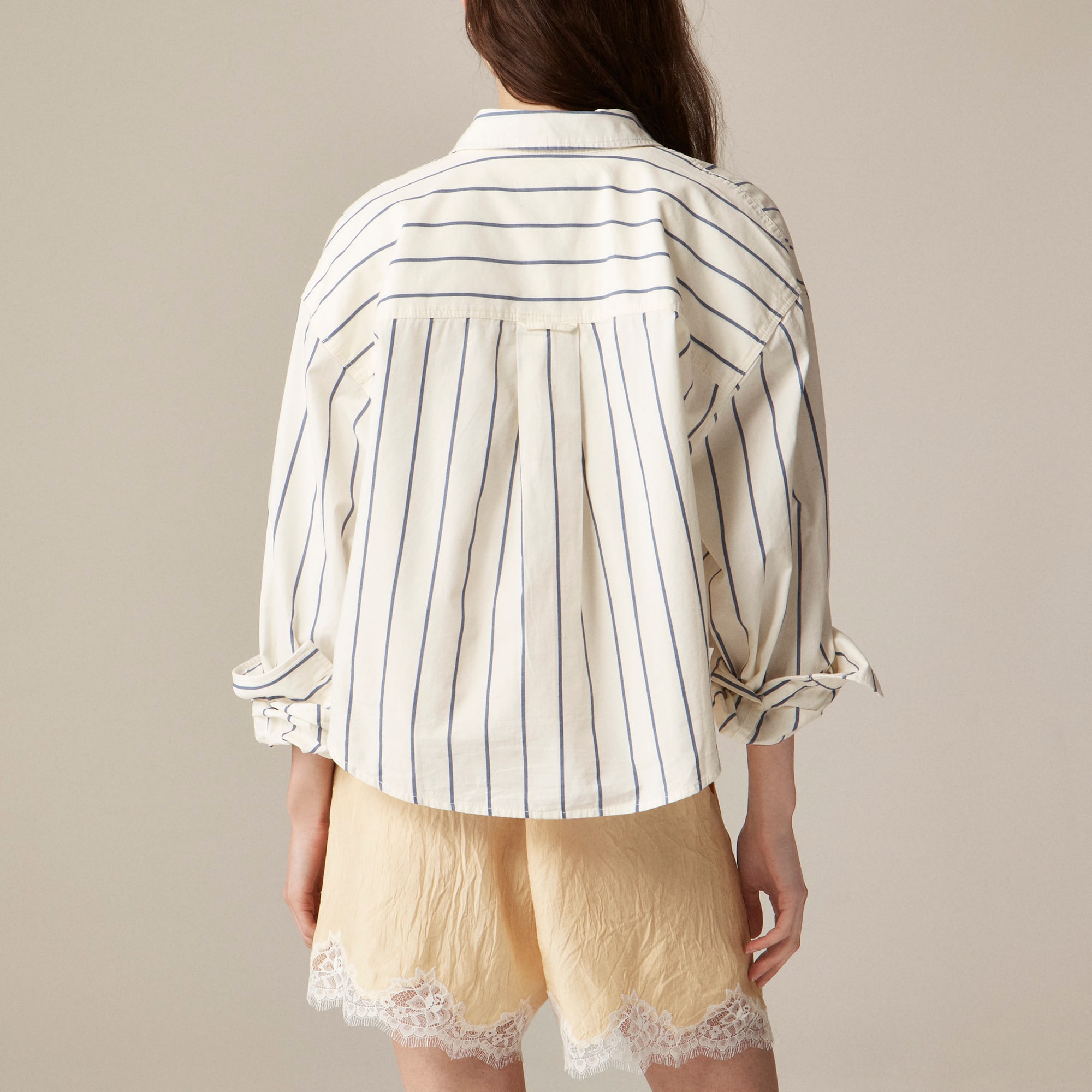 Étienne cropped button-up shirt in stripe