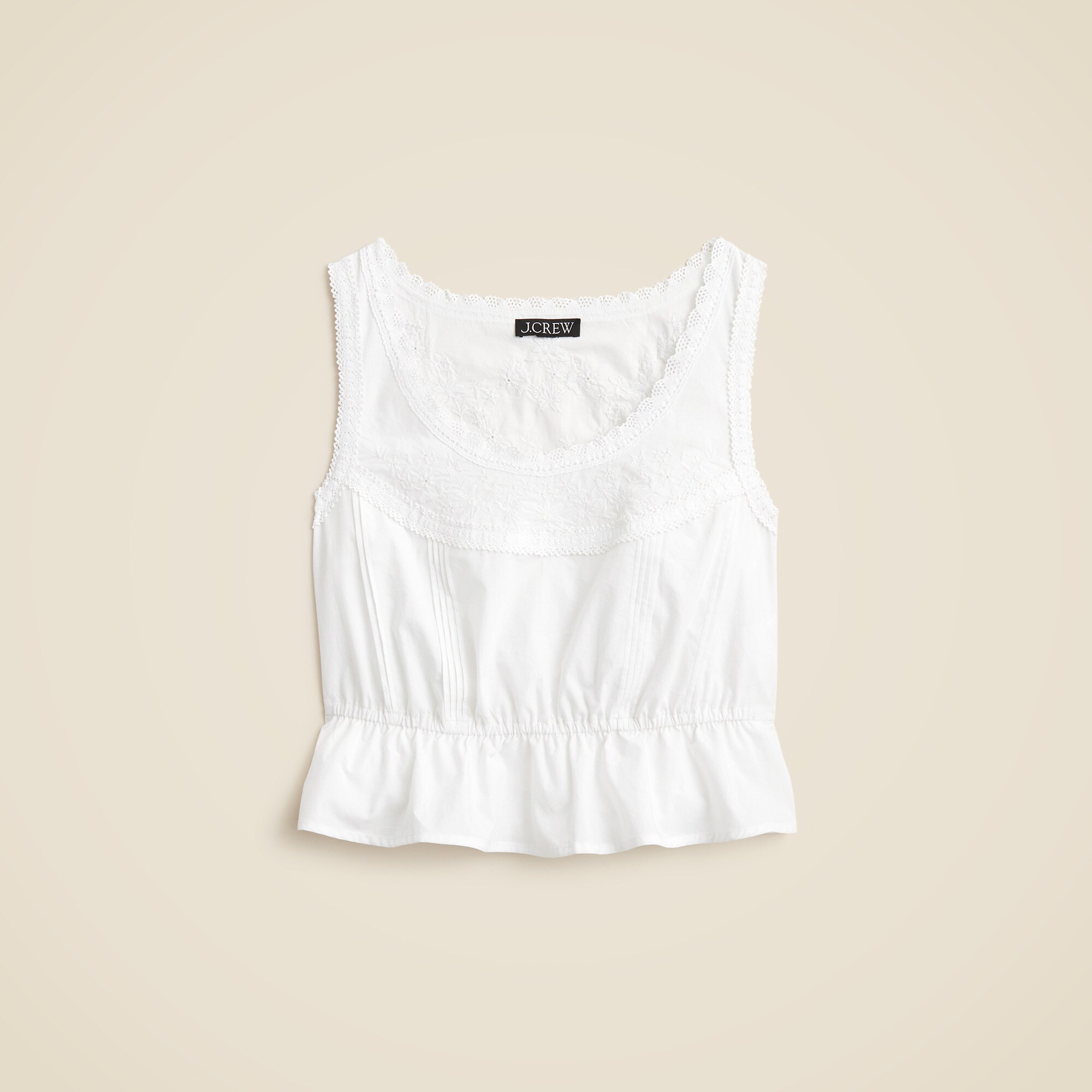 Flutter-hem tank in cotton poplin