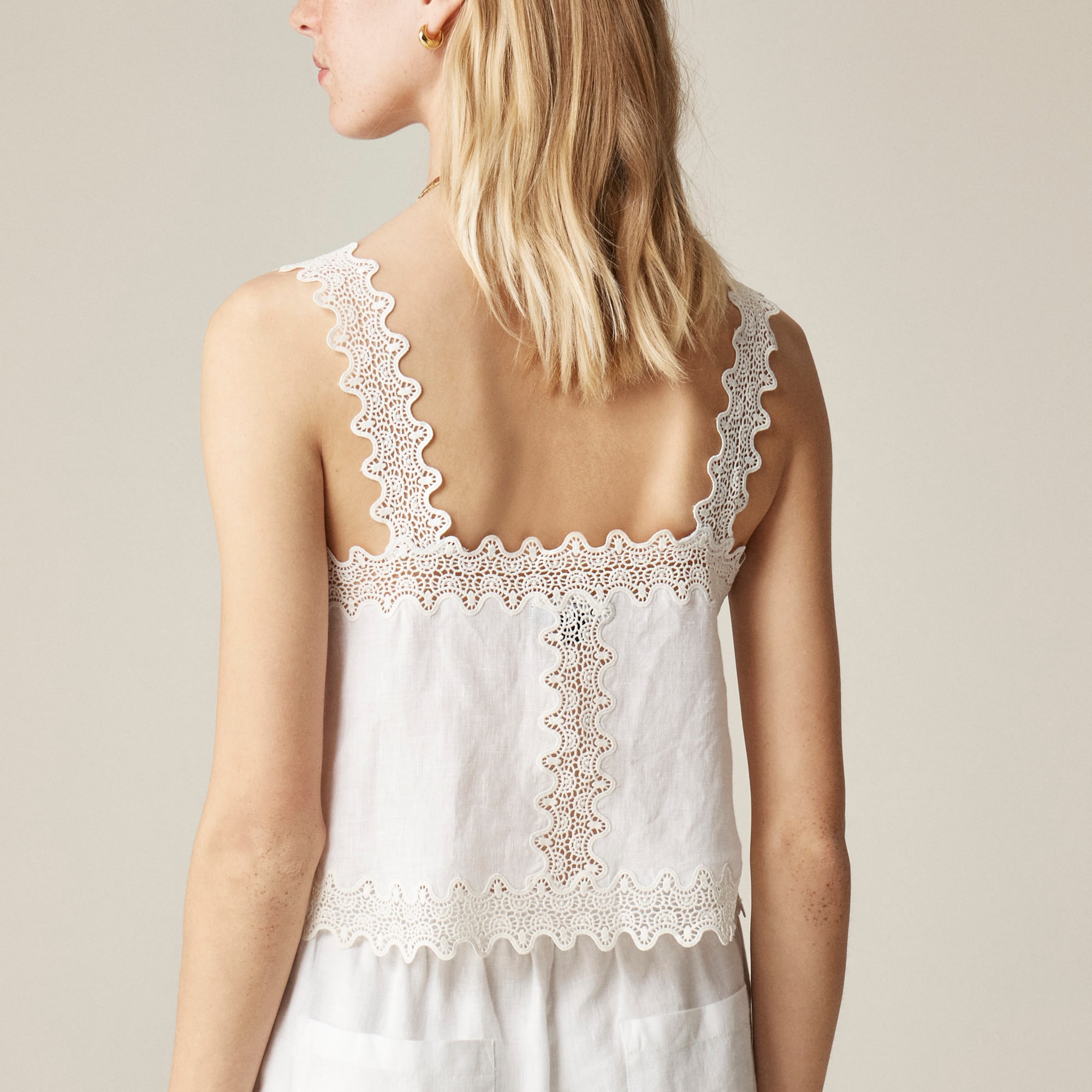 Smocked button-up shirt in cotton-blend voile