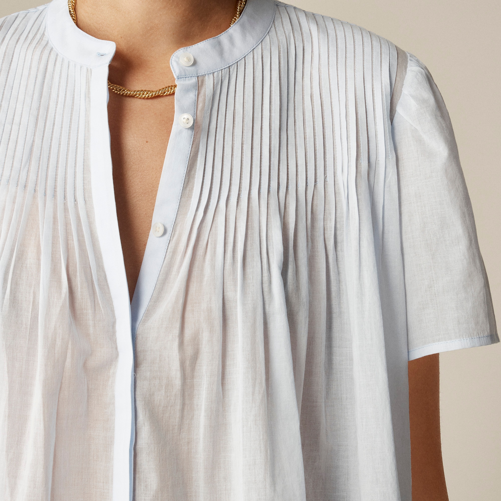 Lace-trim Pintuck Top In Cotton Voile For Women | J.Crew