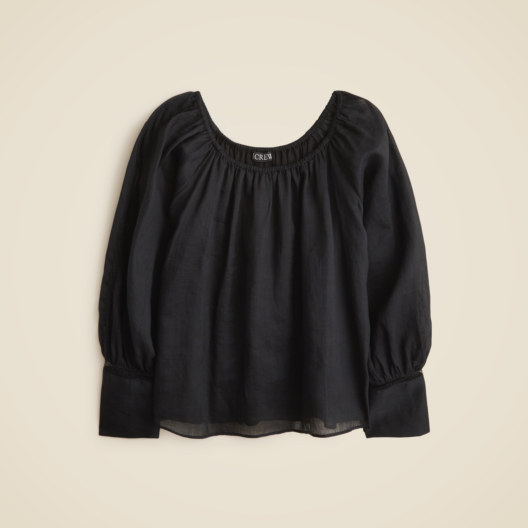  Lace-trim gathered top