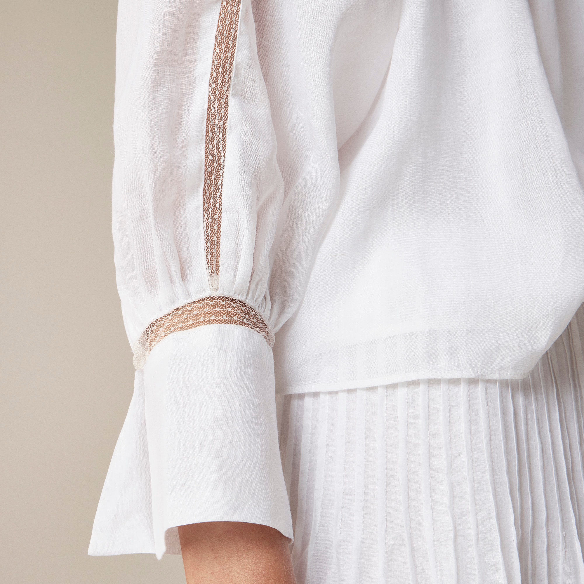 Lace-trim gathered top - image 4