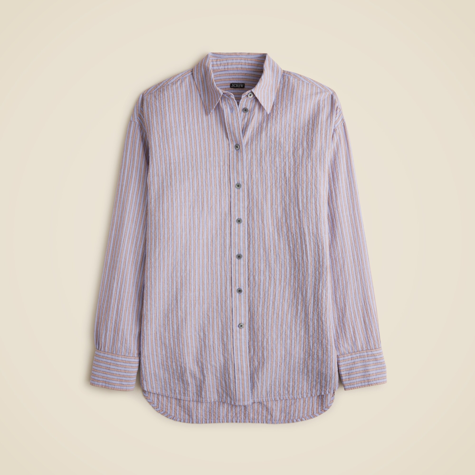 Étienne Oversized Shirt In Textured Cotton-blend Poplin For Women