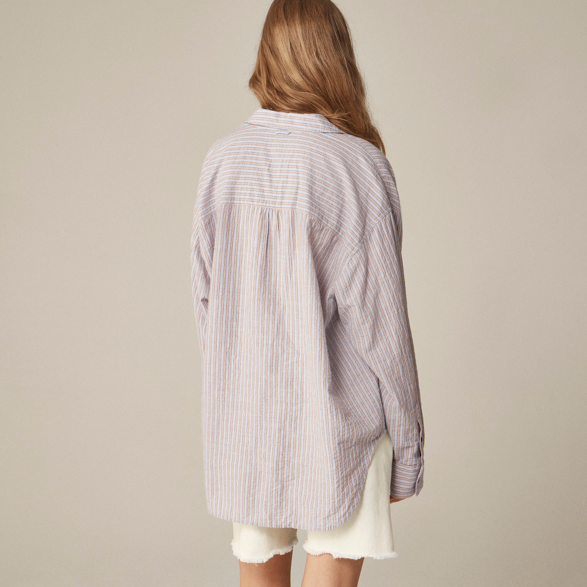 Étienne oversized shirt in textured cotton-blend poplin