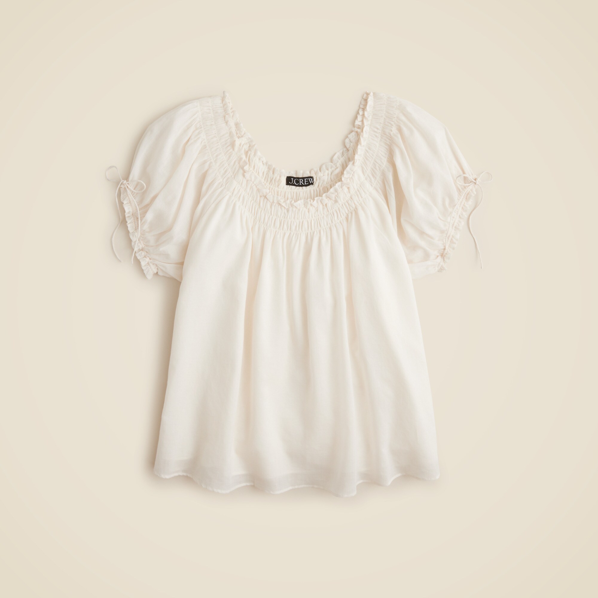 Smocked Ruffle-trim Top In Cotton Voile For Women | J.Crew