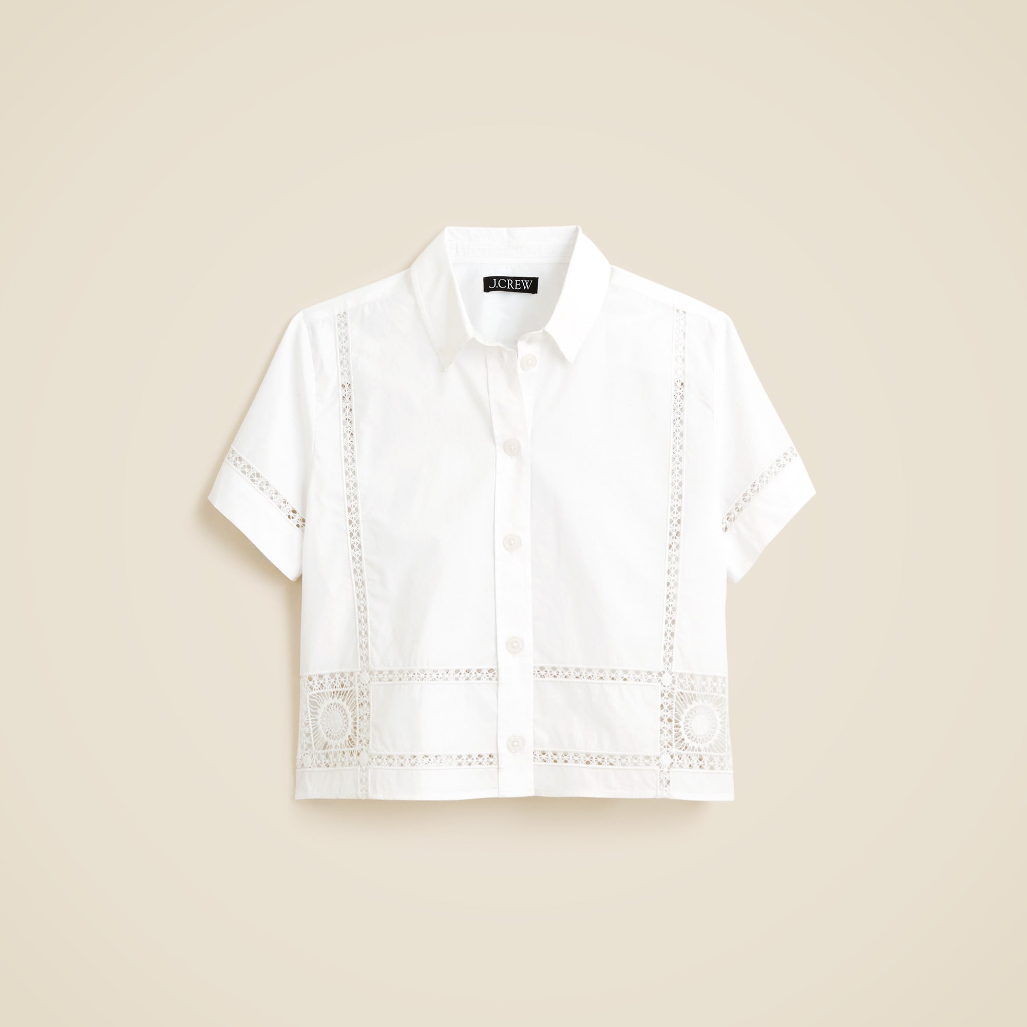 Gamine eyelet-trim shirt