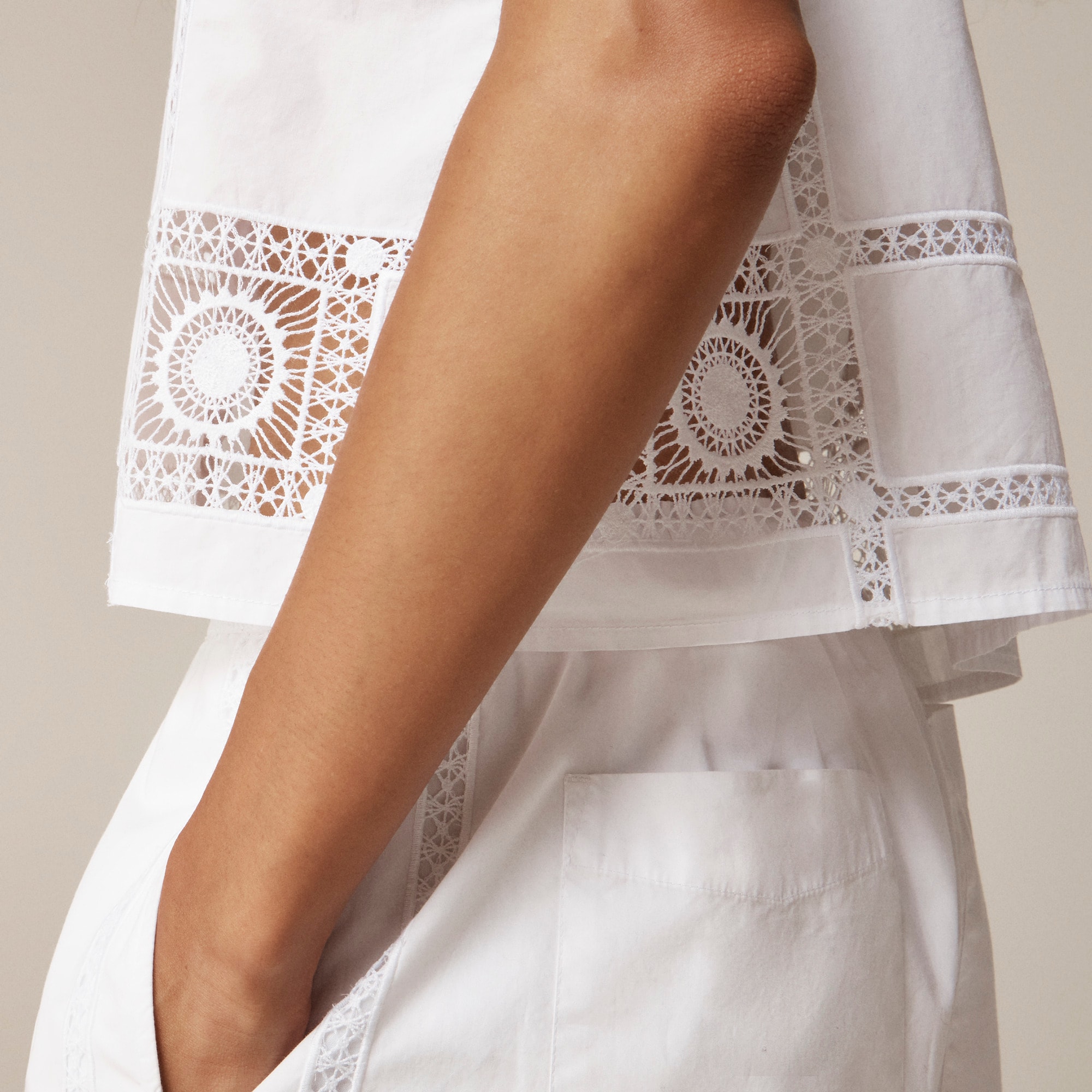 Gamine eyelet-trim shirt