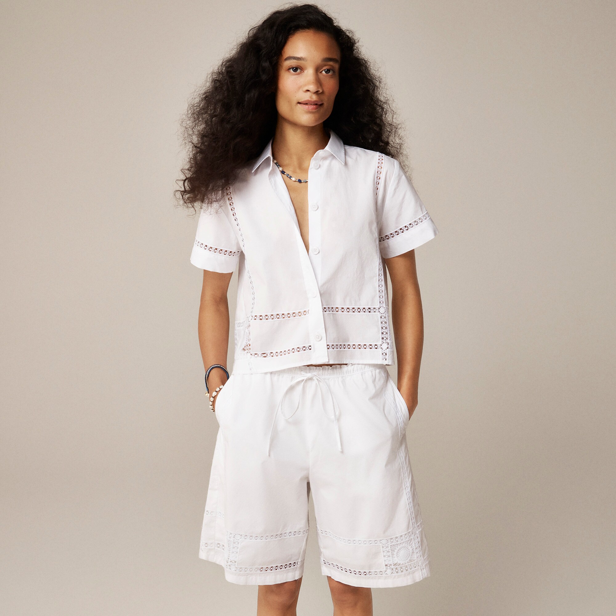 Gamine Eyelet-trim Shirt For Women | J.Crew