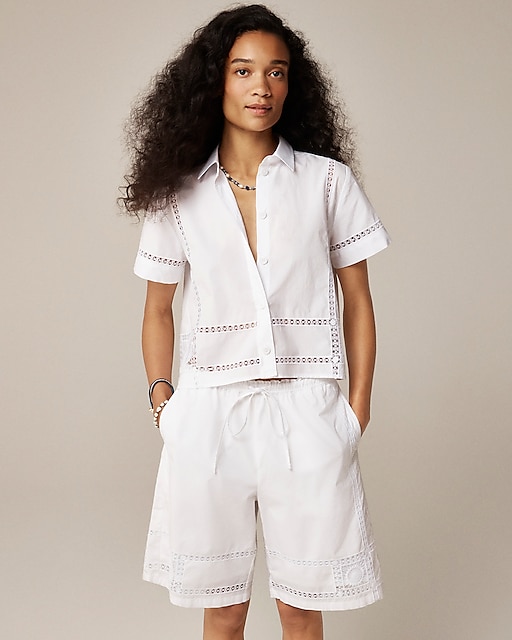 J.Crew: Smocked Neck Puff-sleeve Top In Liberty® Sea J.Crew: Smocked Neck Puff-sleeve Top In Liberty® Sea