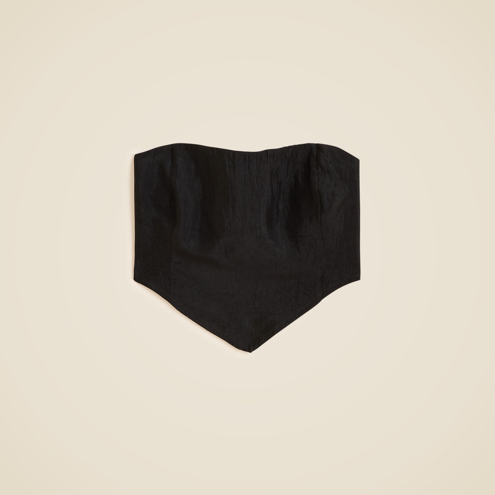 Tie-back tube top in textured satin