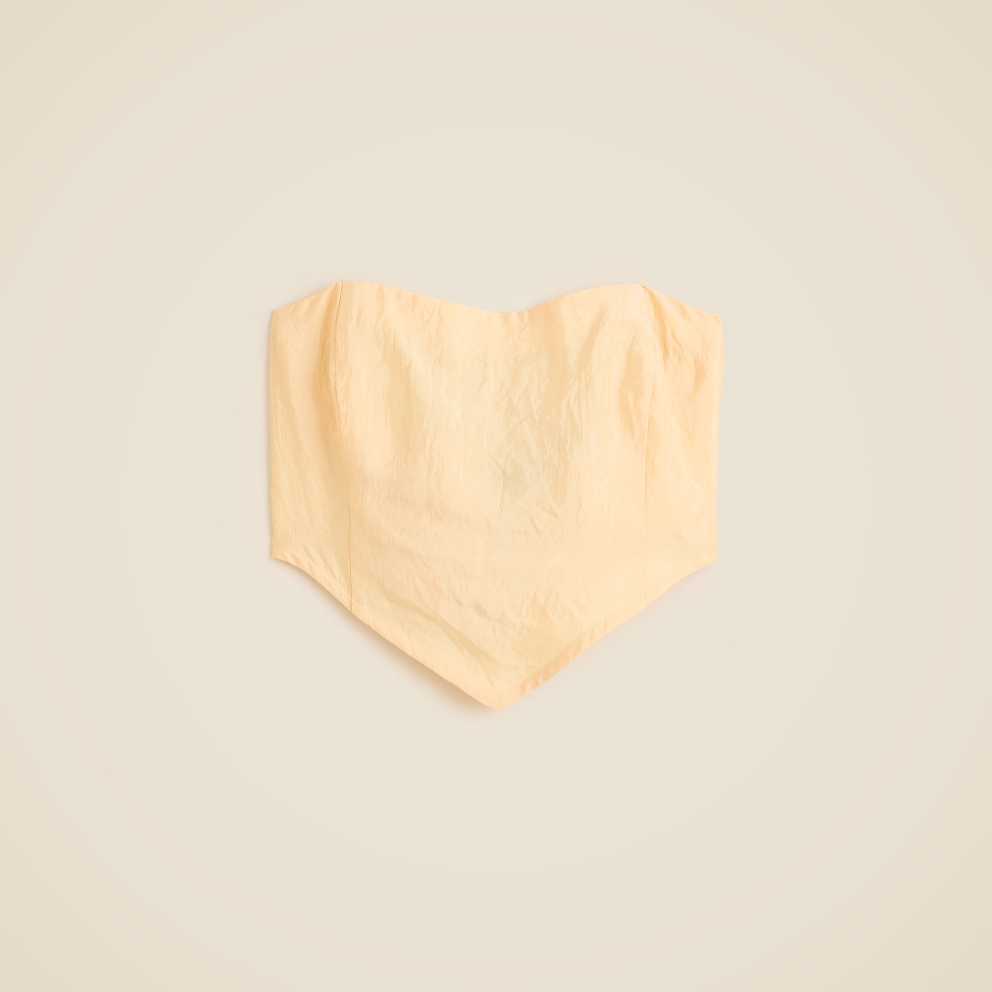 Tie-back tube top in textured satin