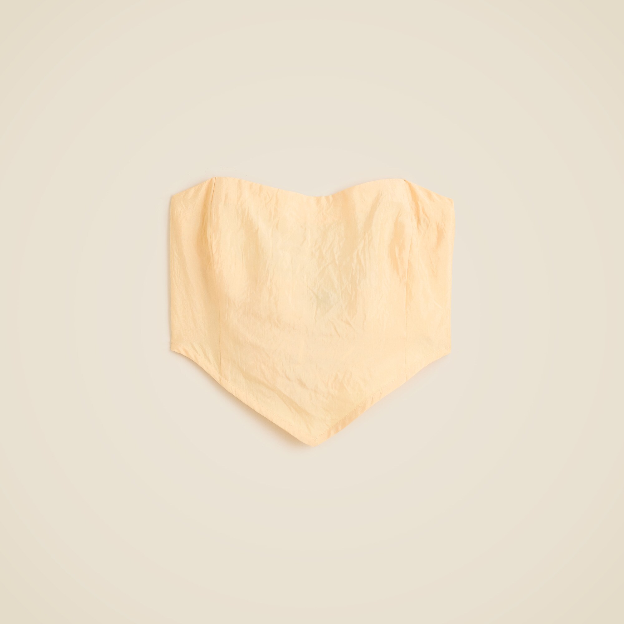 Tie-back tube top in textured satin