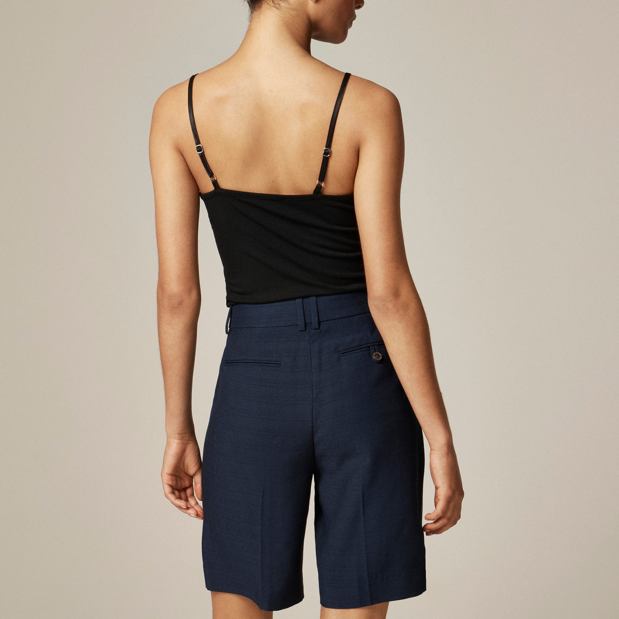 J.Crew: Pleated Trouser Short In Luster Canvas For Women