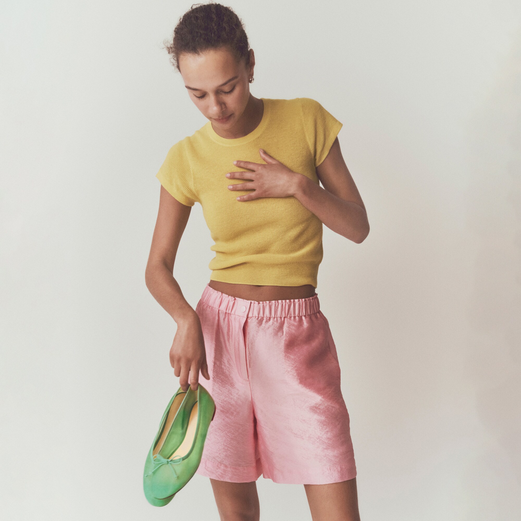 Summerweight nylon short with removable lining