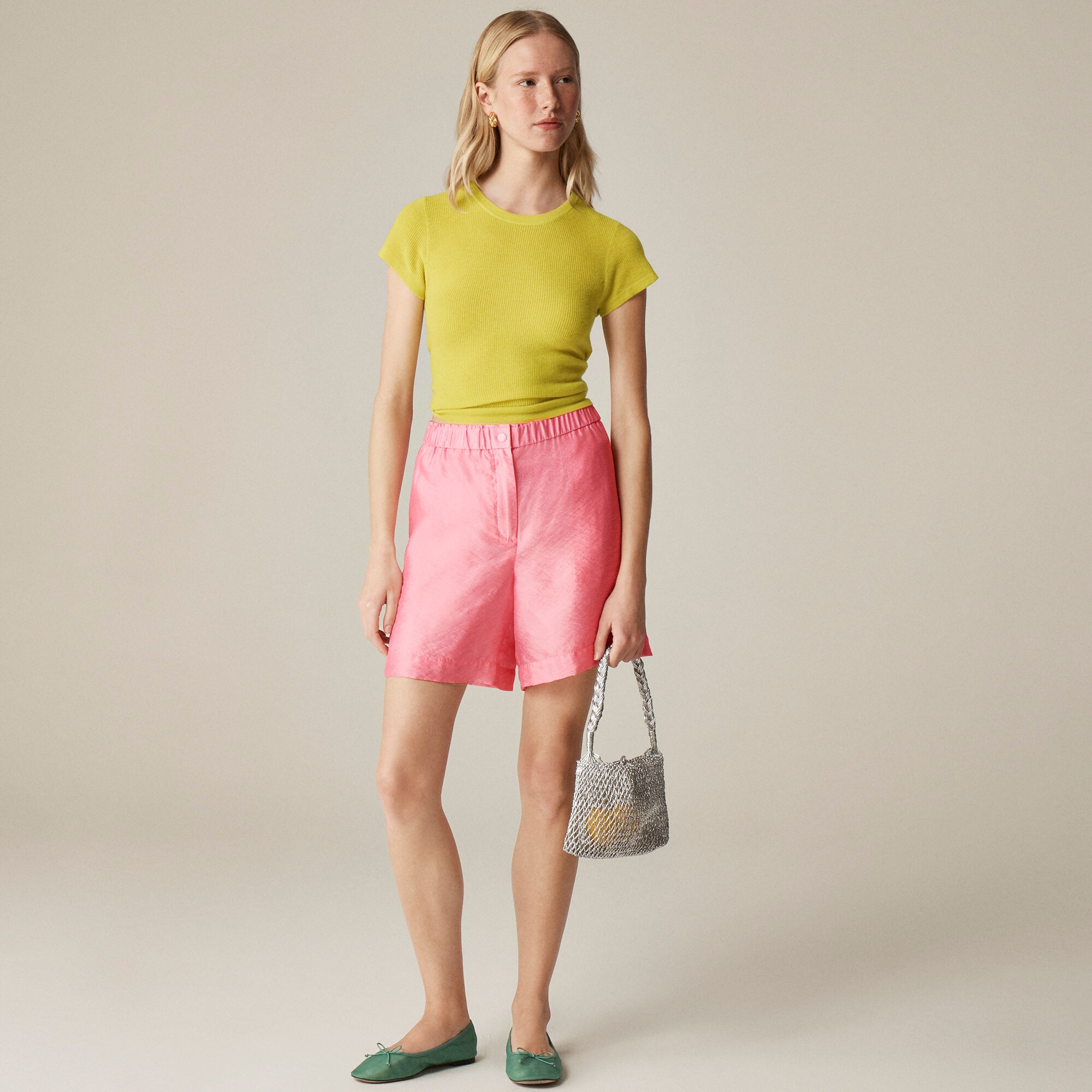 Summerweight nylon short with removable lining