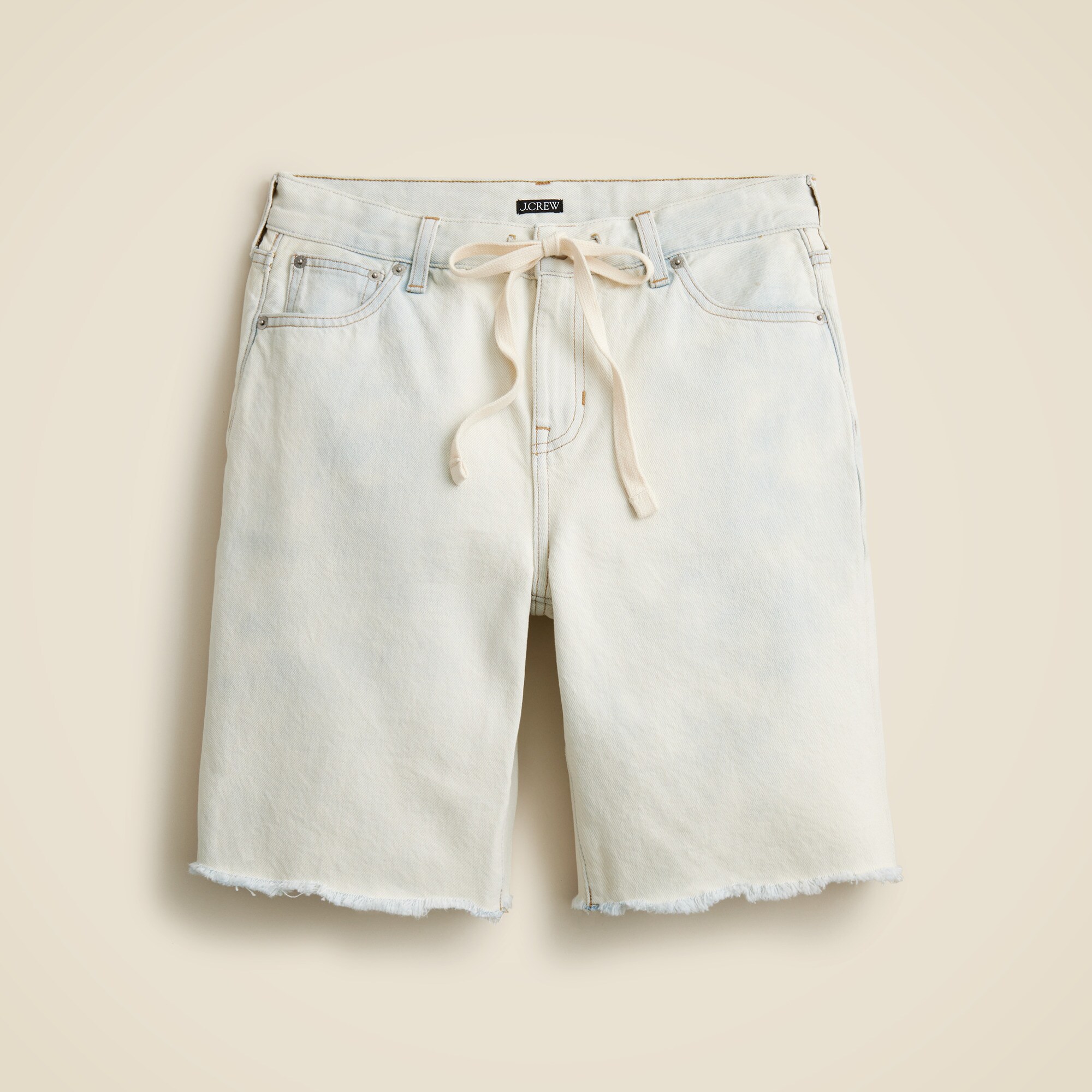 Relaxed Knee-length Denim Short With Tie For Women | J.Crew