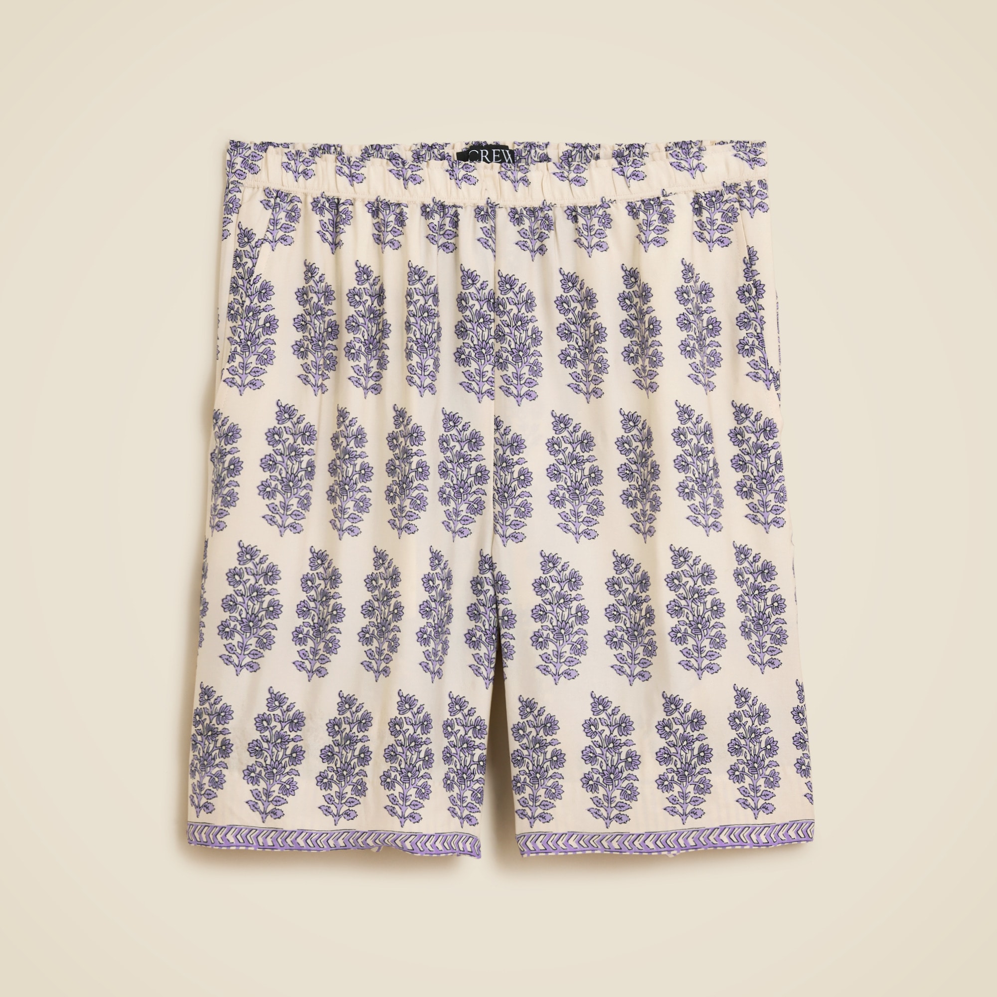 Stratus short in blooming lilac block print