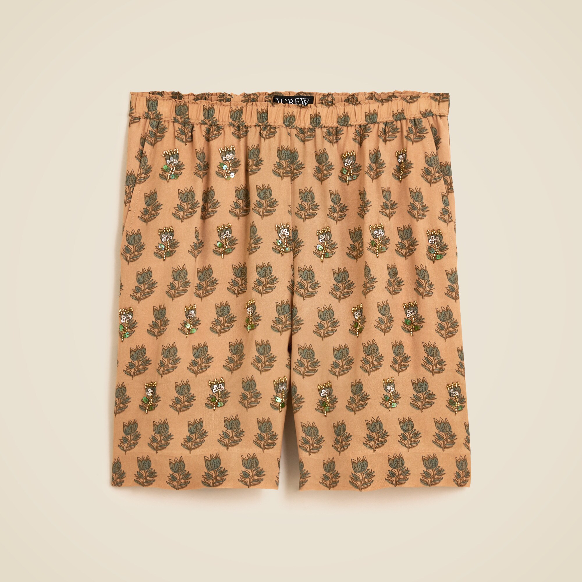 Stratus Embellished Short In Tonal Tulip Block Print For Women | J