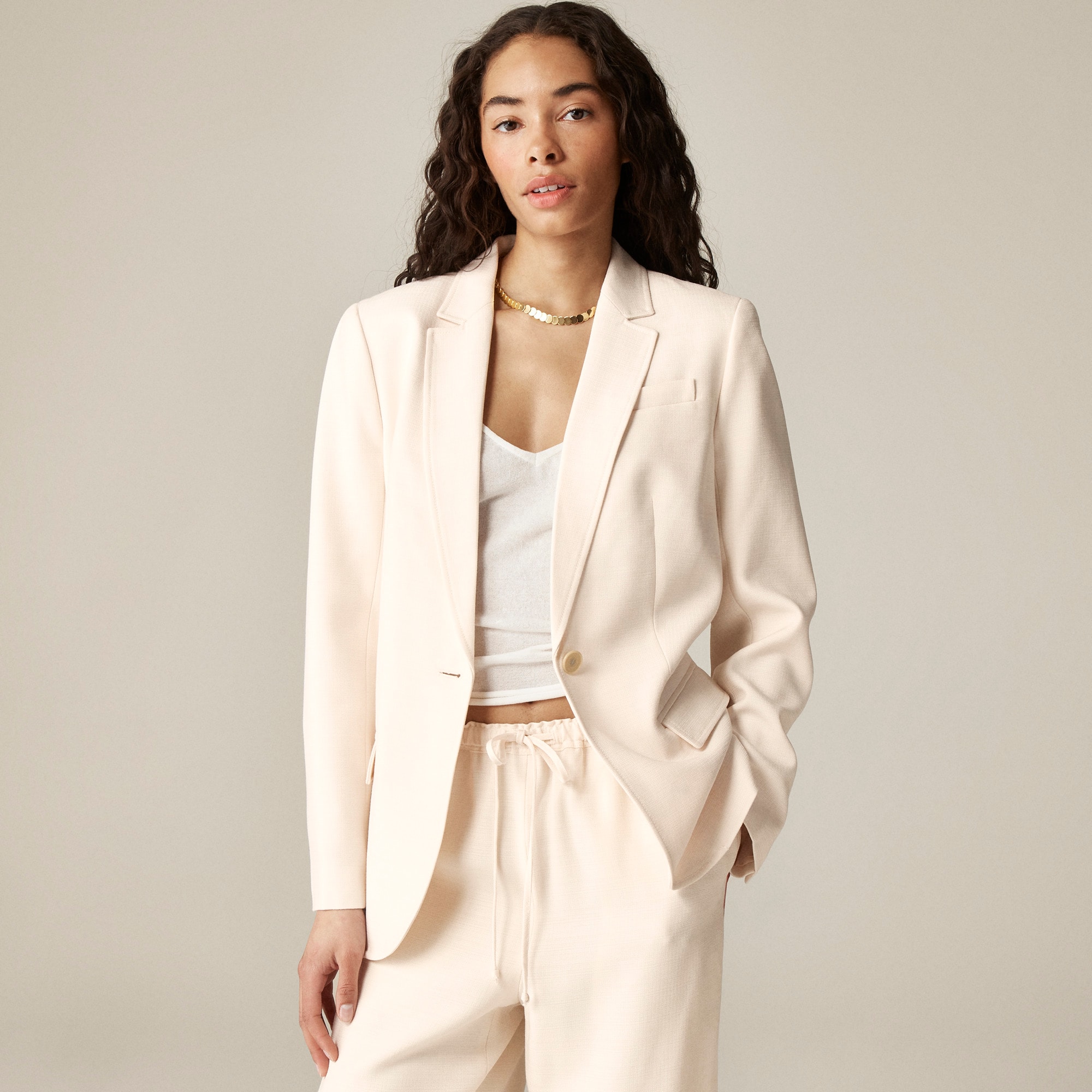 womens Relaxed blazer in luster canvas