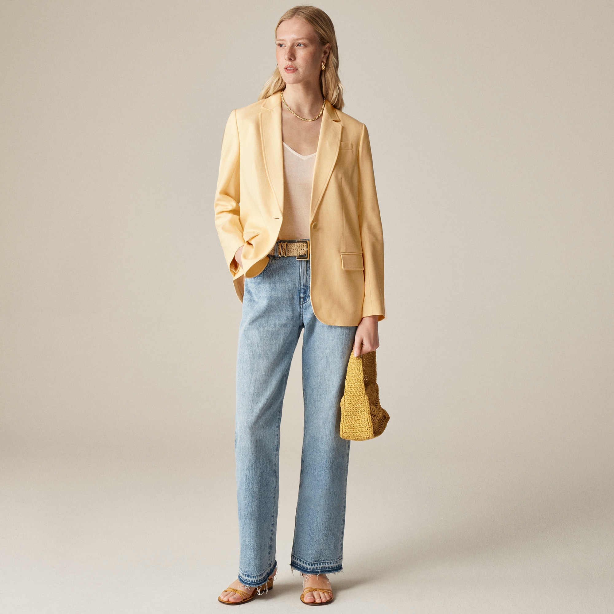 J.Crew: Arden Blazer In Luster Canvas For Women