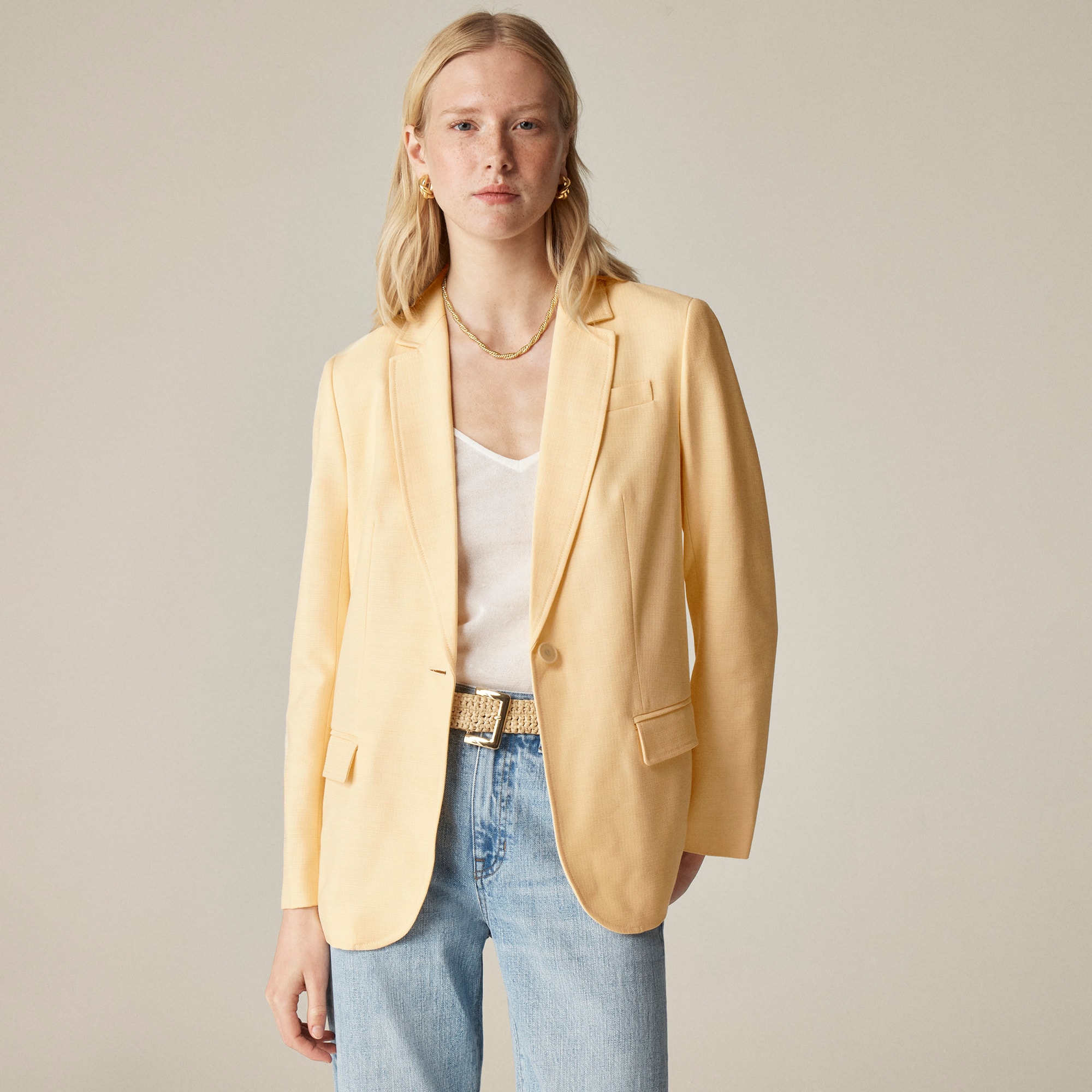 j.crew: arden blazer in luster canvas for women
