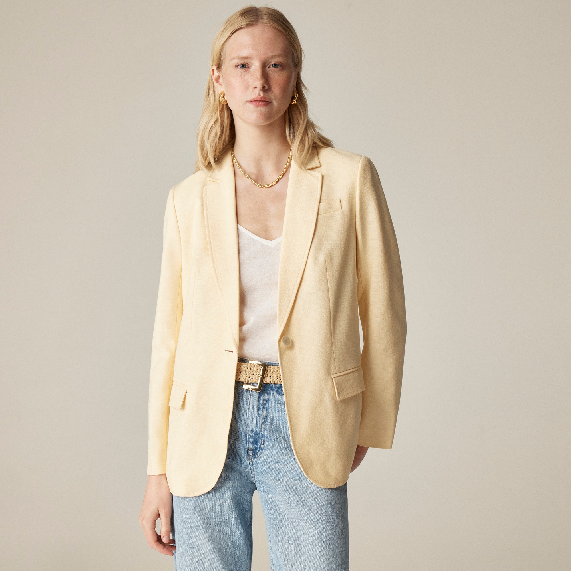 womens Relaxed blazer in luster canvas