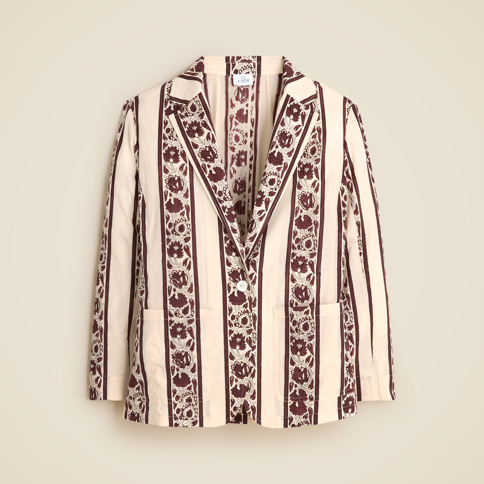 womens SZ Blockprints&trade; X J.Crew blazer in cotton lawn
