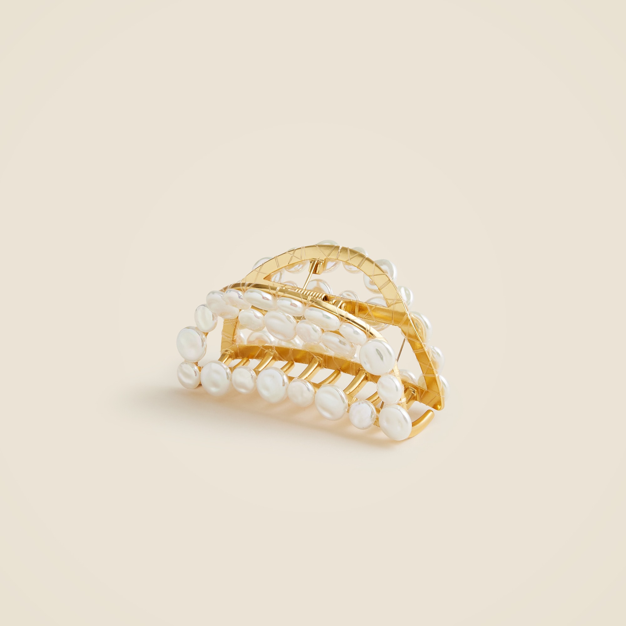womens Large pearl claw hair clip