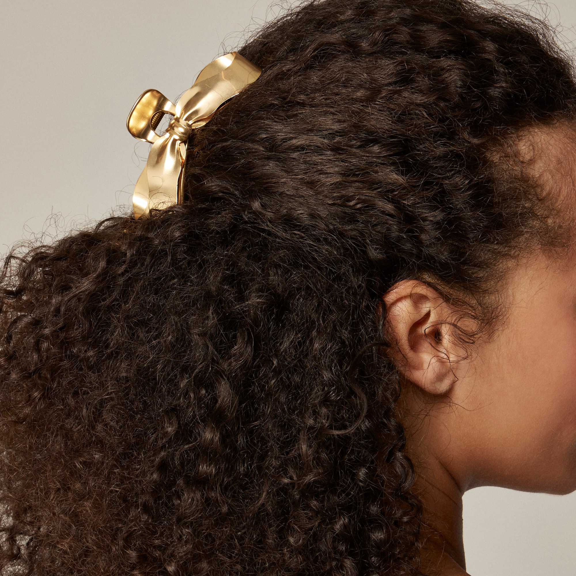 womens Metallic bow claw hair clip