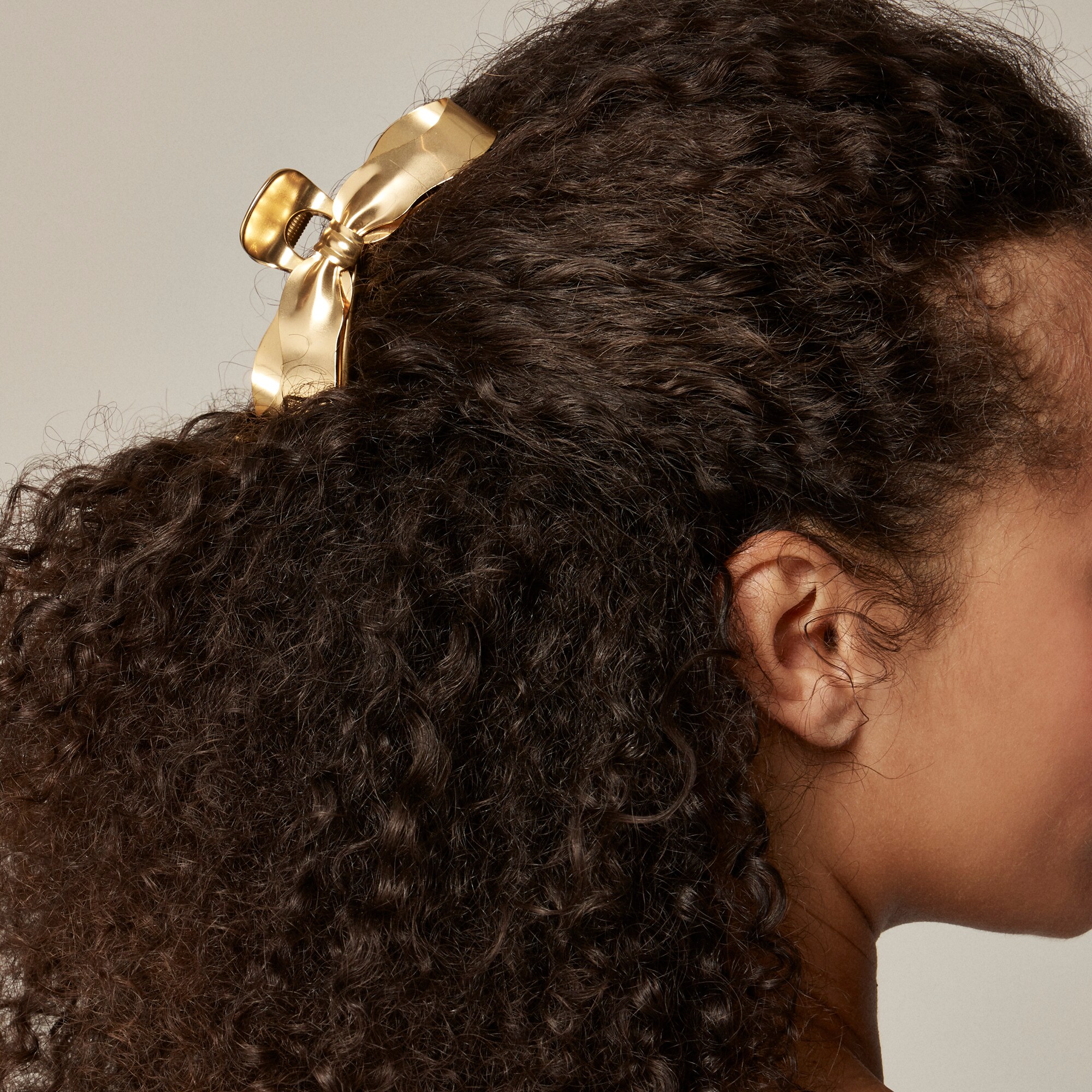 womens Metallic bow claw hair clip