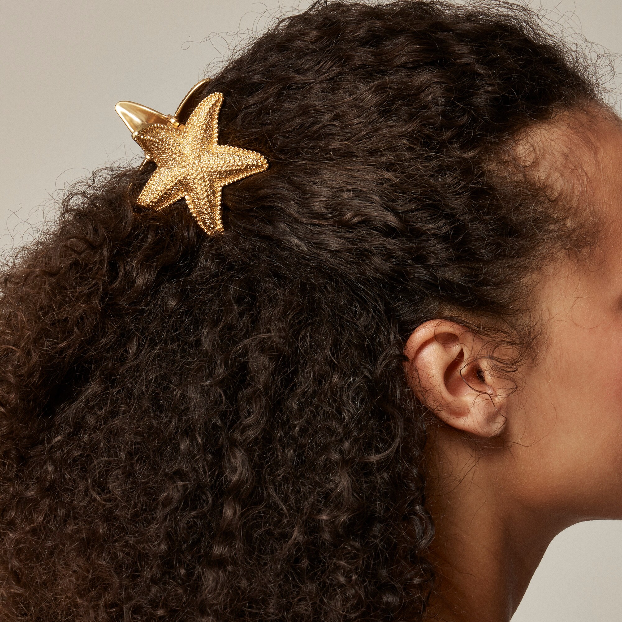 womens Metallic starfish claw hair clip